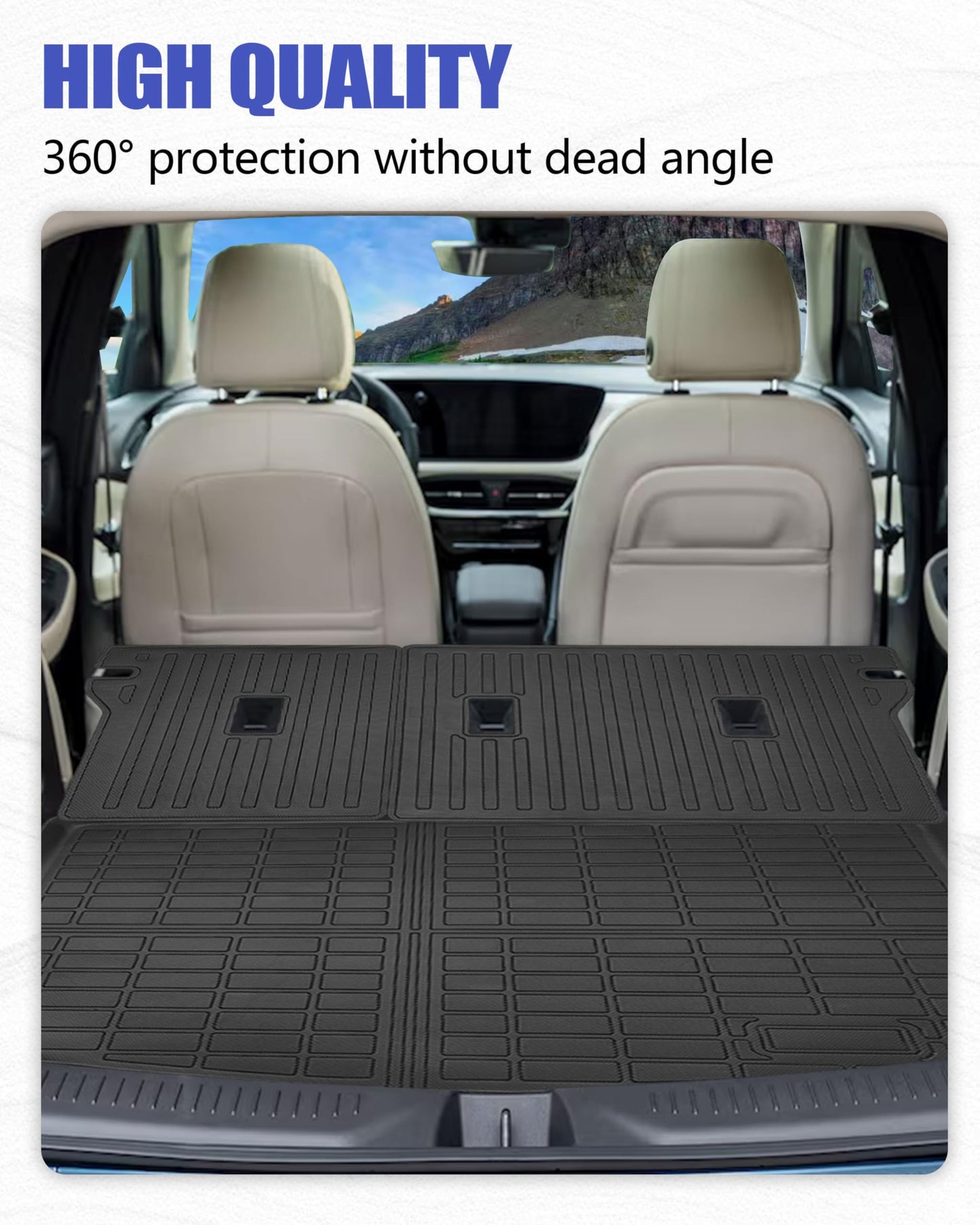 ZQULOYO Cargo Liners Backrest Mat for Buick Encore GX Accessories 2020-2025 2026 with Hook&Loop Rear Trunk Mat Rear Seat Back Cover Protector All Weather Anti-Slip Split Dog Liner