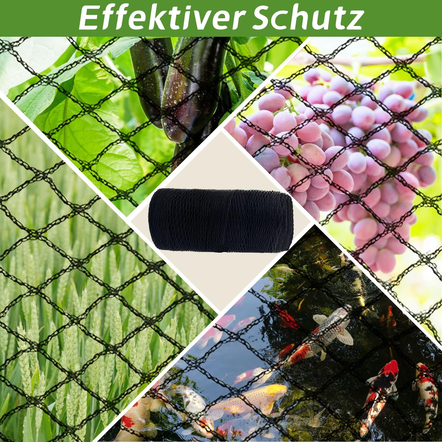 KEEPAA Heavy Duty Bird Netting - 0.6” Mesh UV Resistant Reusable Garden Net Easy Install Pest Barrier for Garden Beds Fruit Bushes Tomato Plants Patio Balcony Garden (15FT*35FT)