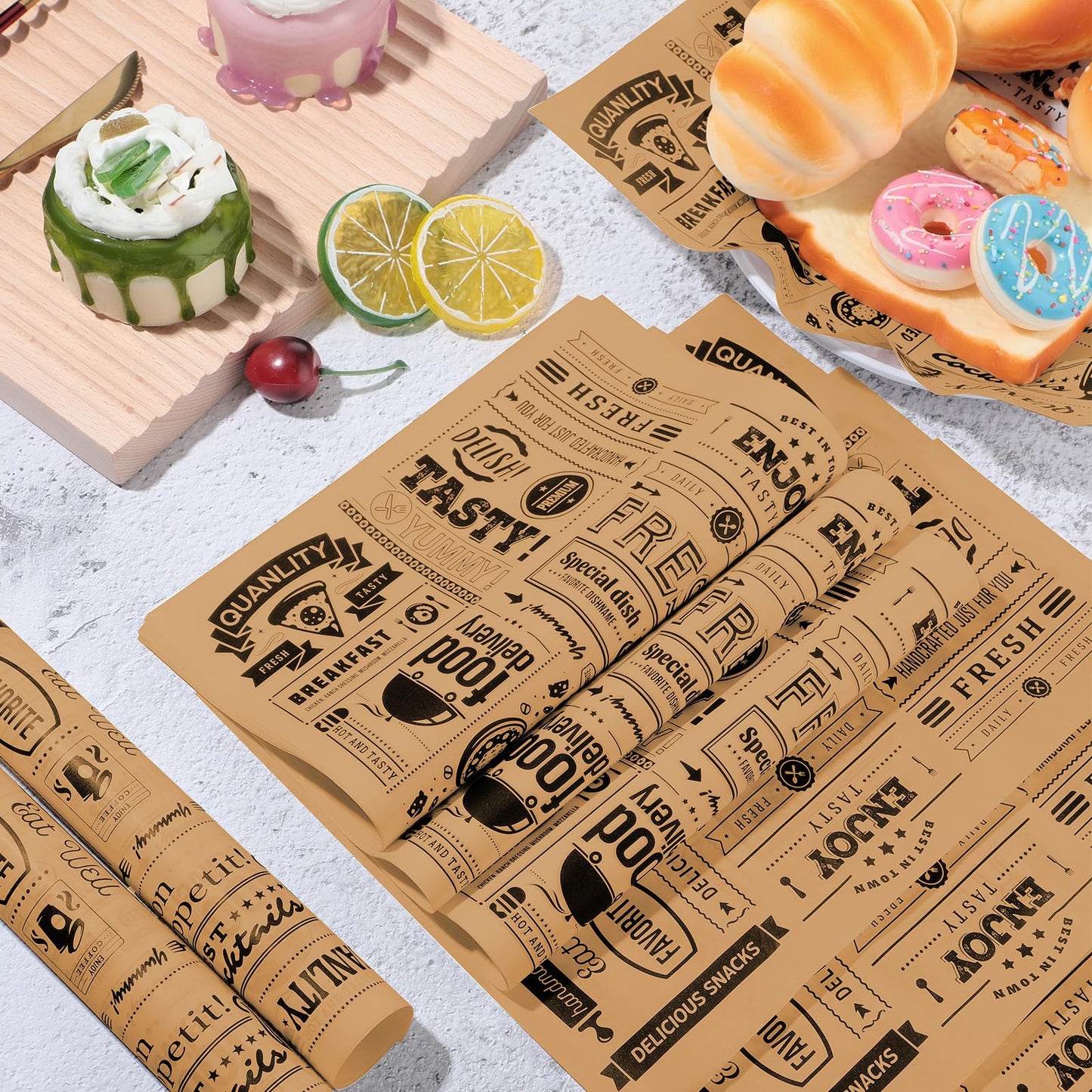 Chengu 150 Pcs Wax Paper Sheets Bulk, 8.3 x 9.8 Inch Deli Newsprint Food Basket Liners Sandwich Wrapping Paper Greaseproof and Waterproof Food Sheets for Home Party Kitchen(Yellow)