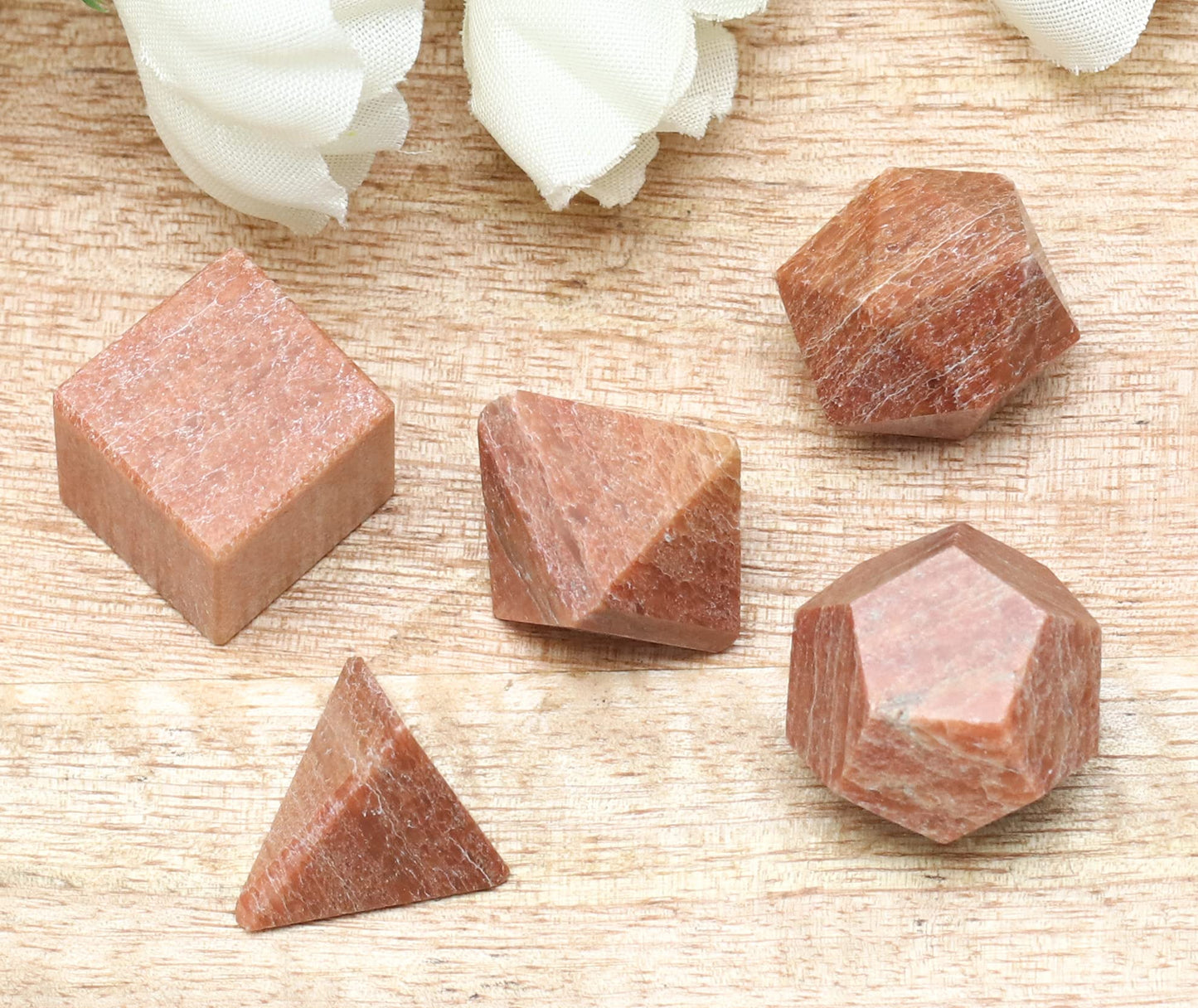 Crocon Chocolate Jasper 5Pcs Platonic Solids Crystal Geometry Set, Platonic Solids Sacred Geometric Stones for Meditation Reiki Balancing Healing Chakra Stone Cleansing Spiritual Good Luck (1520 mm)