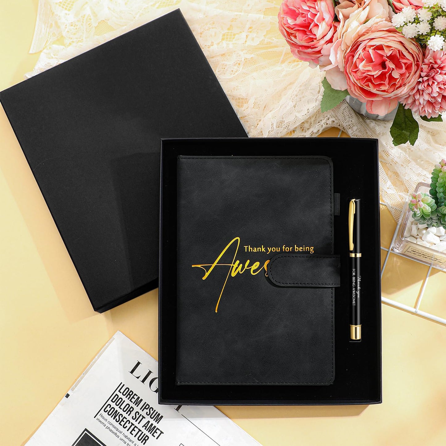Tellingyou 12 Sets Employee Appreciation Gifts Bulk for Office Staff Coworkers Thank You for Being Awesome Notebook Pen Team Group Gift Box for Men Women Nurse Practitioner