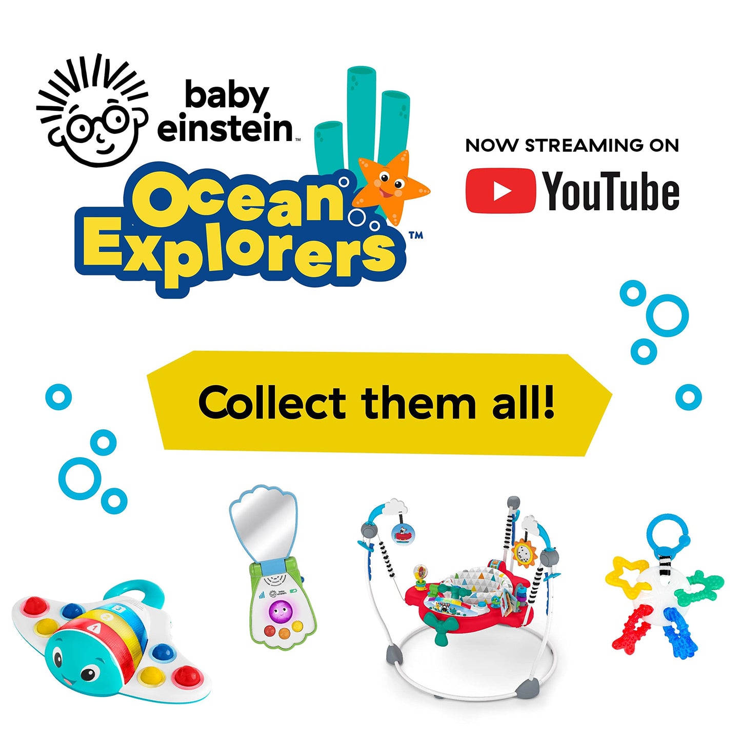 Baby Einstein Ocean Explorers Neptune’s Cuddly Plush Composer Musical Discovery Toy, Ages 6 Months and up