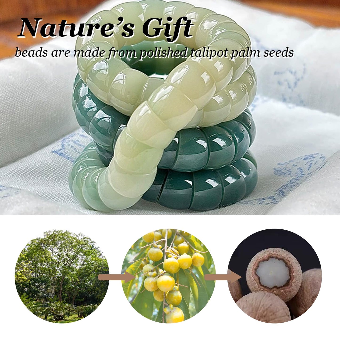 Your Always Charm Anxiety Relief Items Fidget Bracelet - Natural Bodhi Seed Anxiety & Stress Relief Bracelet, Calming Jewelry for Women & Men, Zen Healing Stretch Beaded Bracelet, Protection & Focus