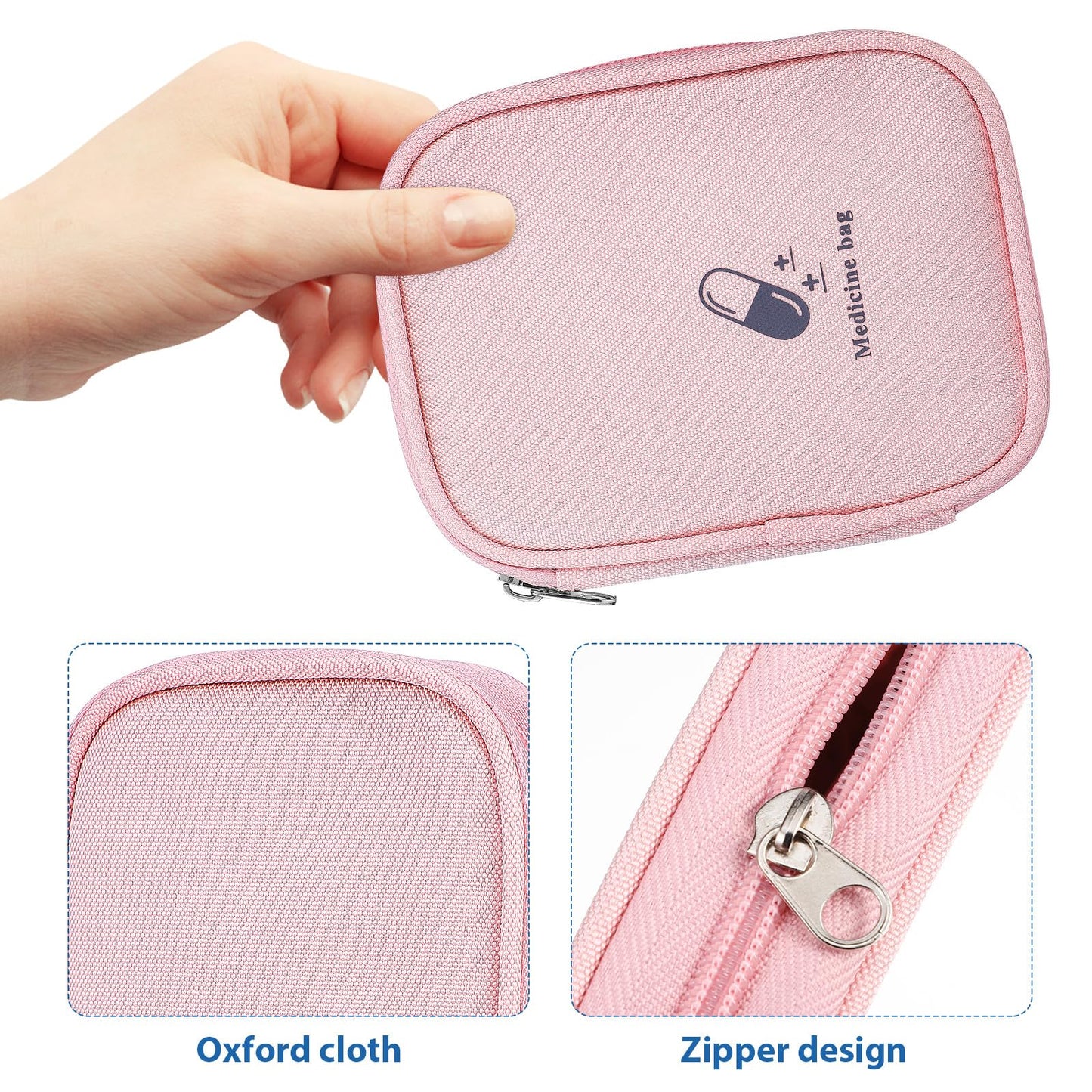 COOPHYA 2pcs Medical Bag Organizer Travel Medicine Storage Pouch Household First Aid Pouch 11x14x2cm Lightweight Portable for Outdoor and Daily Use