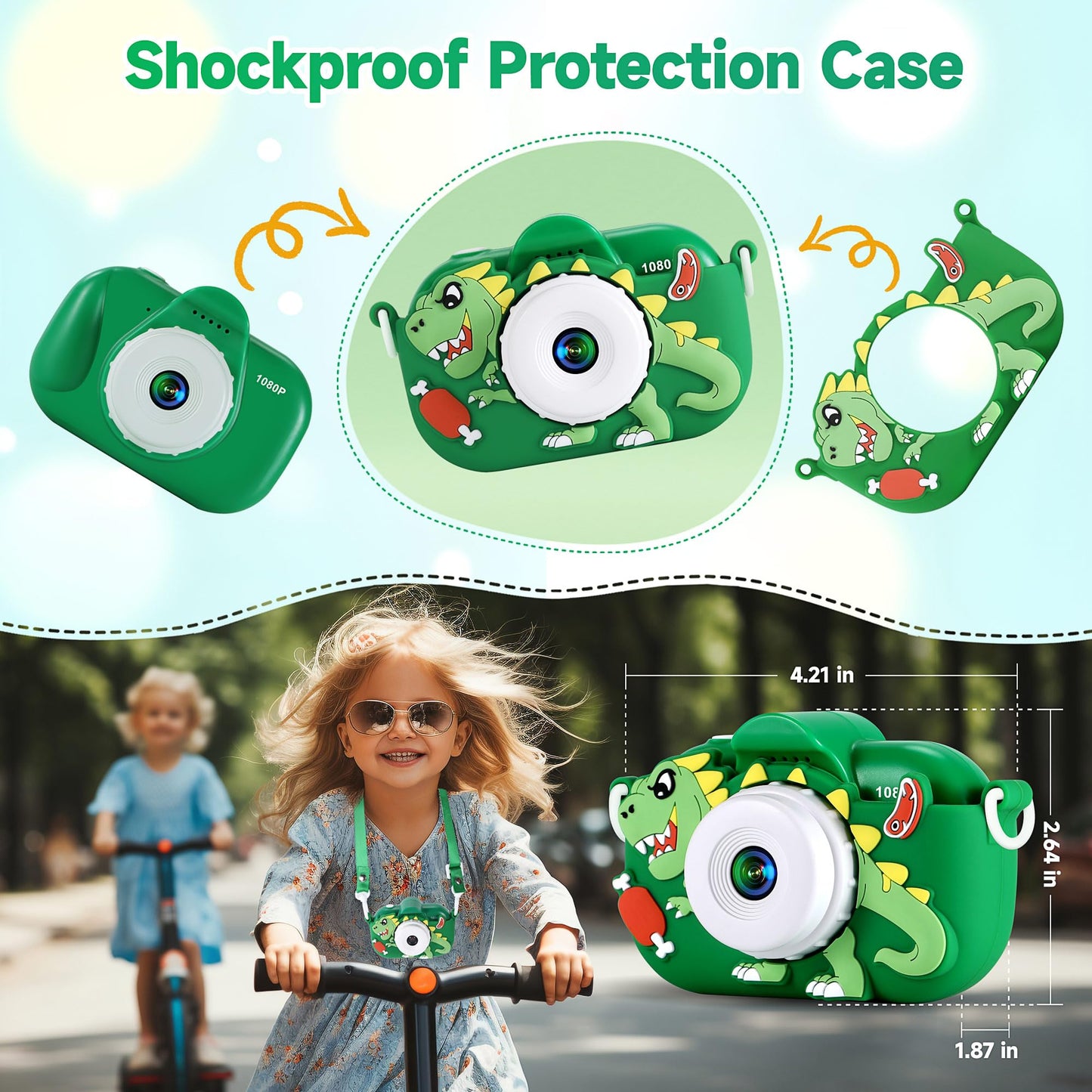 Kids Camera Boys Toys for 3 4 5 6 7 8 9 Years Old Boys, 48MP Dual Lens Kids Digital Camera Christmas Birthday Gifts, 1080P HD Video Selfie Toddler Camera with 32G SD Card