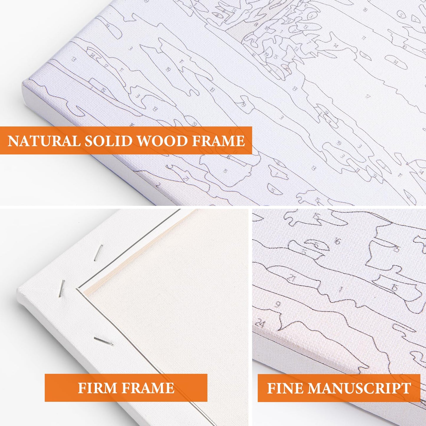 Fountor Framed Paint by Numbers Kit for Adults Beginner, Countryside Sunset Adult Paint by Number Kits on Canvas, Riverside Cabin Oil Painting by Numbers for Home Decor Gift 16” W x 20”L