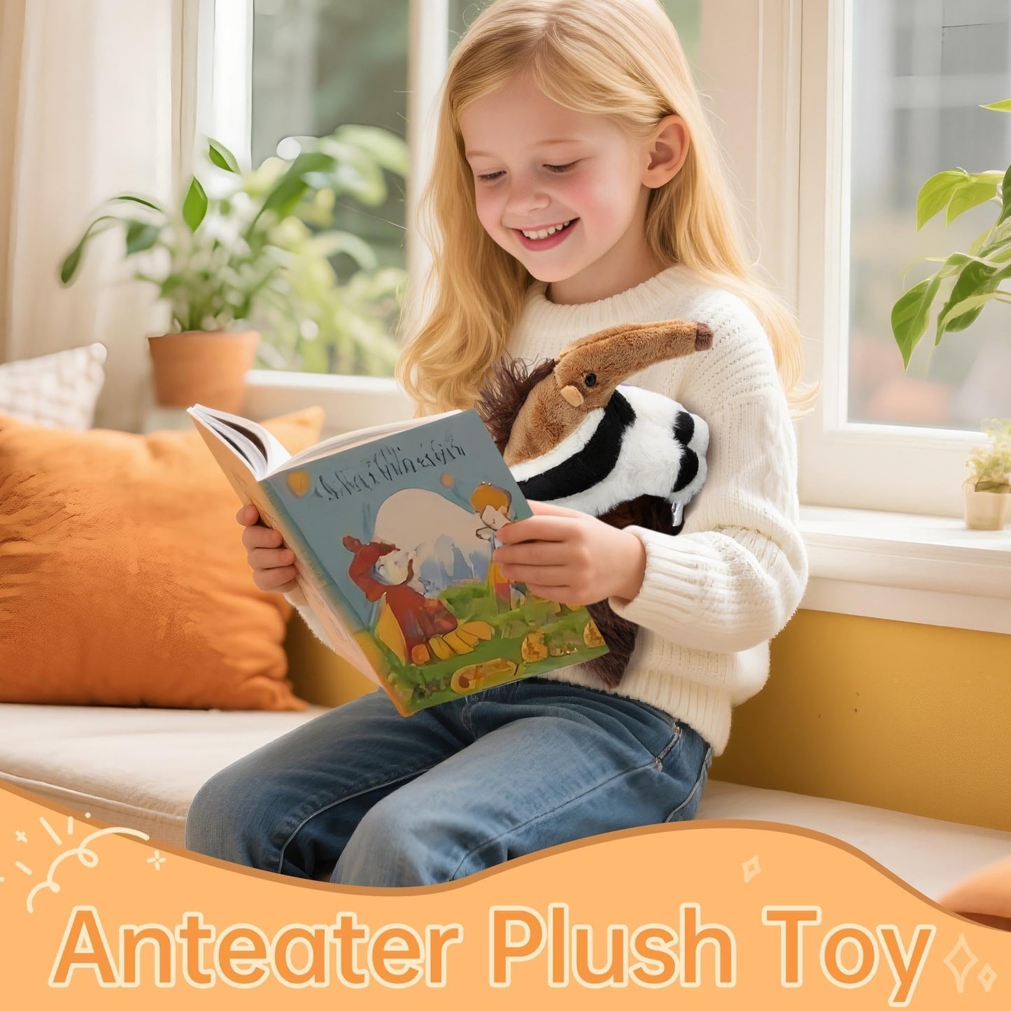 Anteater Stuffed Animal, Anteater Plush Toys Lifelike Cute with PP Cotton,10.6 Inches Soft Realistic Stuffed Zoo Animals Toy Juguetes De Peluche Gifts for Kids Girls Animal Lover Birthday Christmas