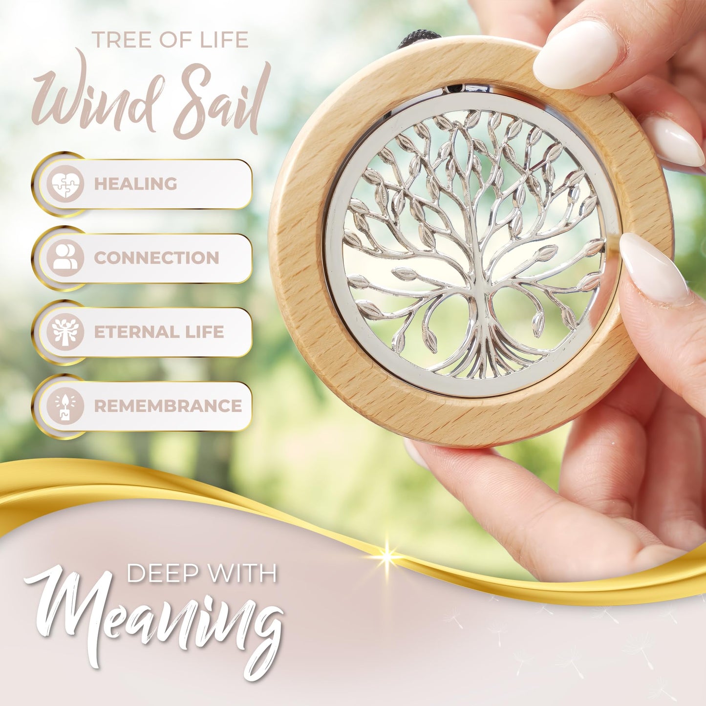 Tree of Life Memorial Wind Chimes for Loss of Loved One - Beautifully Packaged Memory Tree Windchimes in Memory of a Loved One - Sympathy Wind Chimes with Sympathy Card & Floral Keepsake (32" Size)