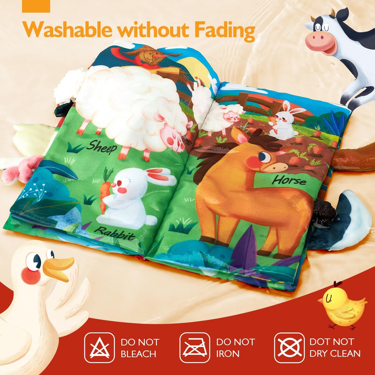 hahaland Baby Books 0-6 Months - 3D Touch and Feel Soft Activity Books Tummy Time Sensory Baby Toys