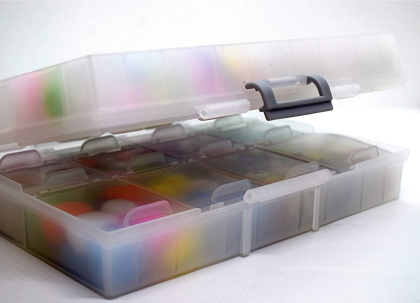 Aidetek half transparent BOX-ALL-24 small parts beads stationery jewelry box organizer for sorted parts 3 sizes 24 compartments with lid
