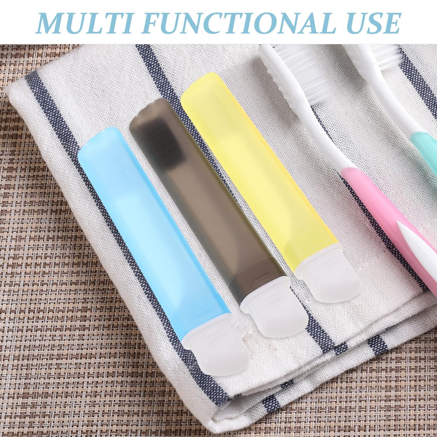 HIAKDOFT Portable Folding Toothbrush Set 5pcs with Soft Bristles Compact Travel Size Toothbrush Kit for Business Trips Hotel Use and Daily Household Oral Care
