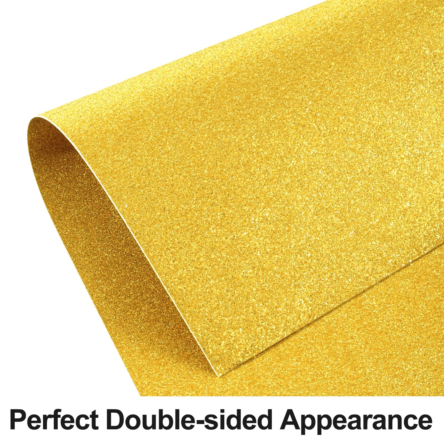 Double-sided Gold Glitter Cardstock Paper - Goefun 24 Sheets 12x12 Cardstock, 280 GSM/100 LB Gold Glitter Paper for Crafts, Birthday, Graduation