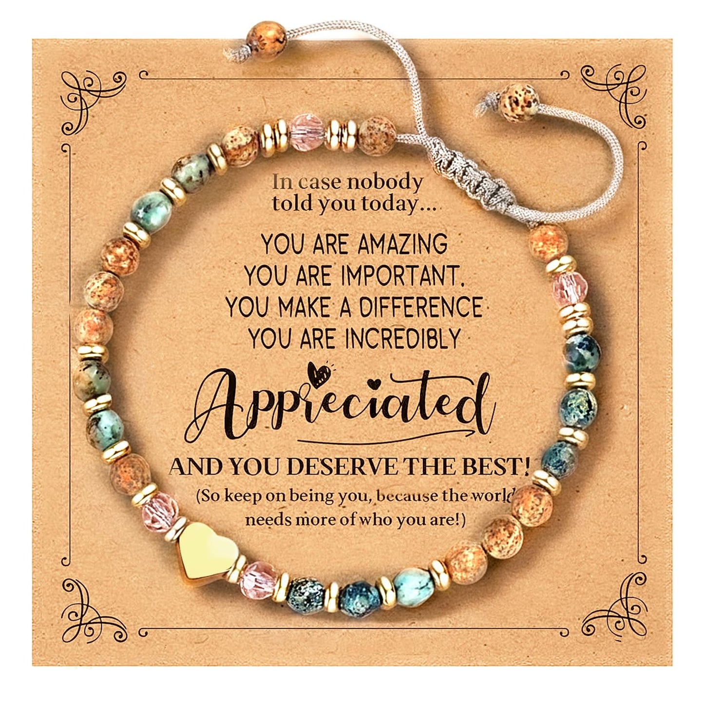 LUNADORN Inspirational Friendship Bracelets for Women – Healing Natural Stone Bracelets Thinking of You Get Well Soon Gifts for Women, Sister and Friends on Mother's Day, Celebrations, Birthdays, Stocking Stuffers
