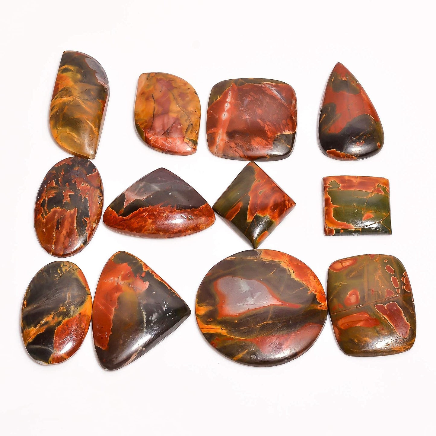 GEMKORA 90 to100 carats Natural Cherry Creek Jasper Gemstones Wholesale Cabochons Lot, Jewelry Making Loose Gemstone, Polished Gems, DIY Wire Wrapping, Reiki, Healing Crystals, Bulk Gemstone 2 to 3pcs