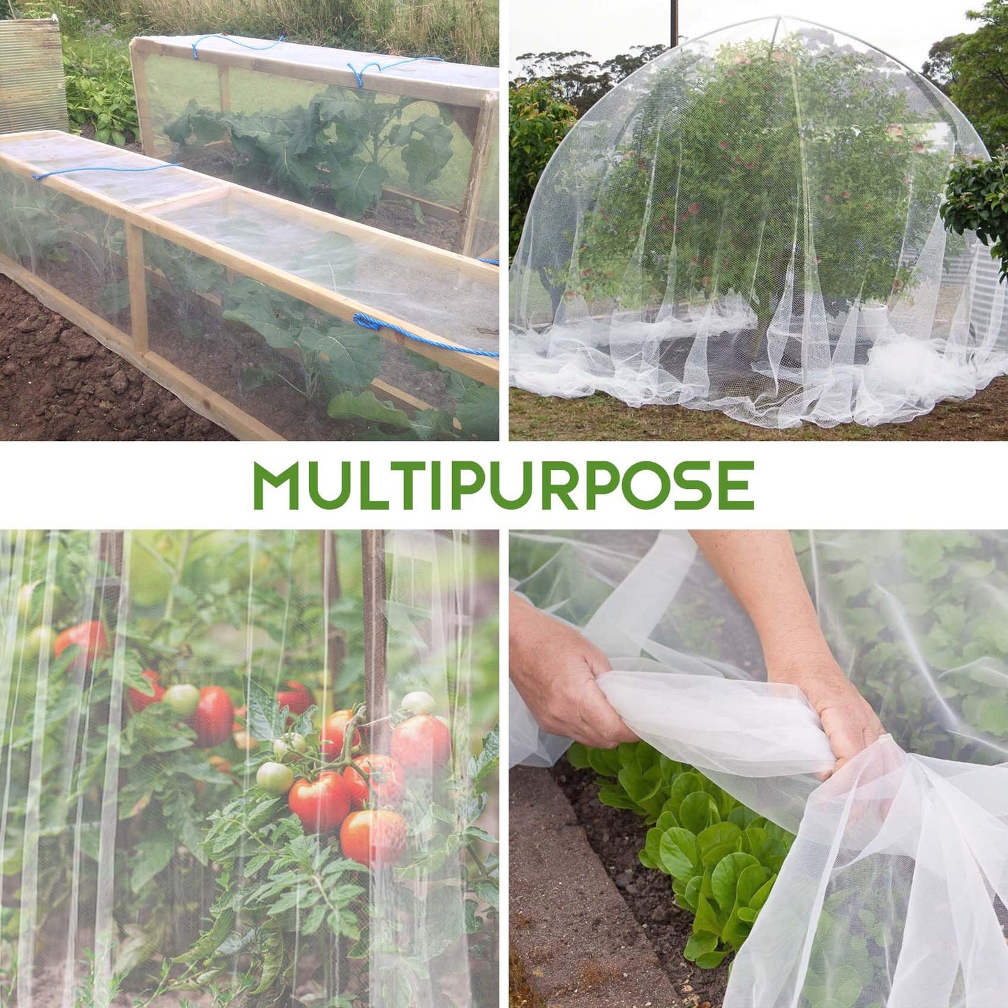 Unves Garden Netting, 10' x 50' Ultra Fine Mesh Bird Netting for Garden, Insect Mosquito Net for Patio Protection, Pests Bugs Plant Covers for Vegetable Plants Fruit Trees Berry Bushes Raised Beds