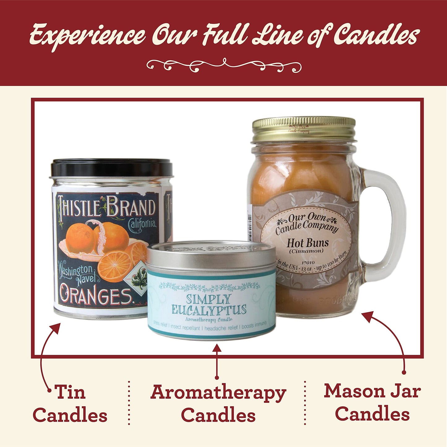 Our Own Candle Company, Banana Split Scented Mason Jar Candle, 100 Hour Burn Time, 13 Ounces