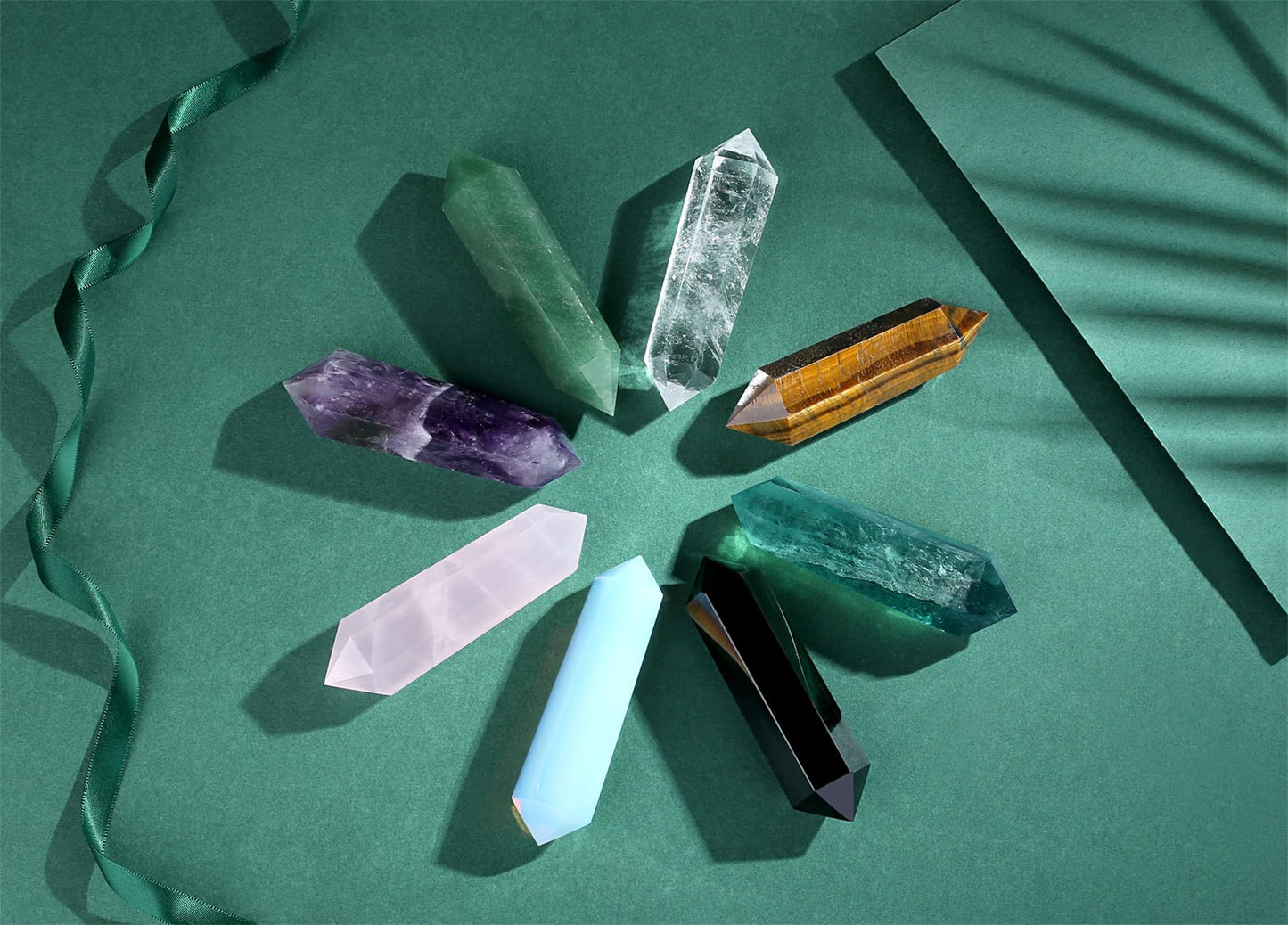 YATOJUZI 3.5" Green Aventurine Healing Crystals Wand Natural Crystals and Healing Stones Large Hexagonal Crystal Points for Meditation Divination Reiki Energy Balancing Good Luck Gifts 1PCS