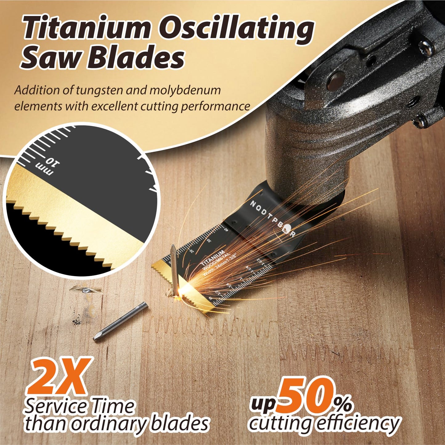 54 PCS Oscillating Saw Blades Professional Universal Wood Multitool Blades Titanium Oscillating Tool Blade for Metal Nails, Wood and Plastic Multi Tool Blades Kits (54PCS)