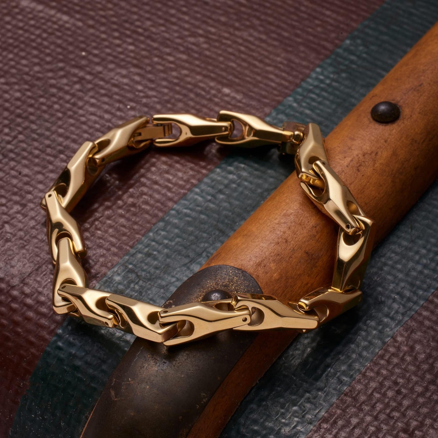 Men’s Gold Bracelet & Necklace Set - 9" Tungsten Carbide Bracelet + 22.4" Snake Link Chain, 18K Gold Plated, Heavyweight Jewelry for Men, Scratch-Resistant, Gift Box Included