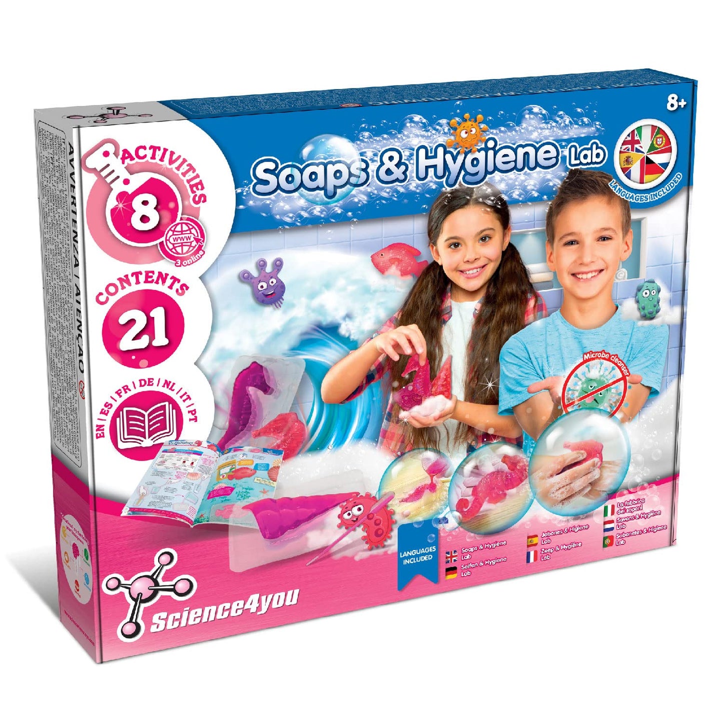 Science4you Soap Maker Kit for Kids - Make Your own Soaps and Bath Salts, Soap Moulds for Kids + Gift Bags Included, Crafts for 8+ Year Old Girls and Boys, Stem Toy, Gift for Girls and Boys Age 8-12+