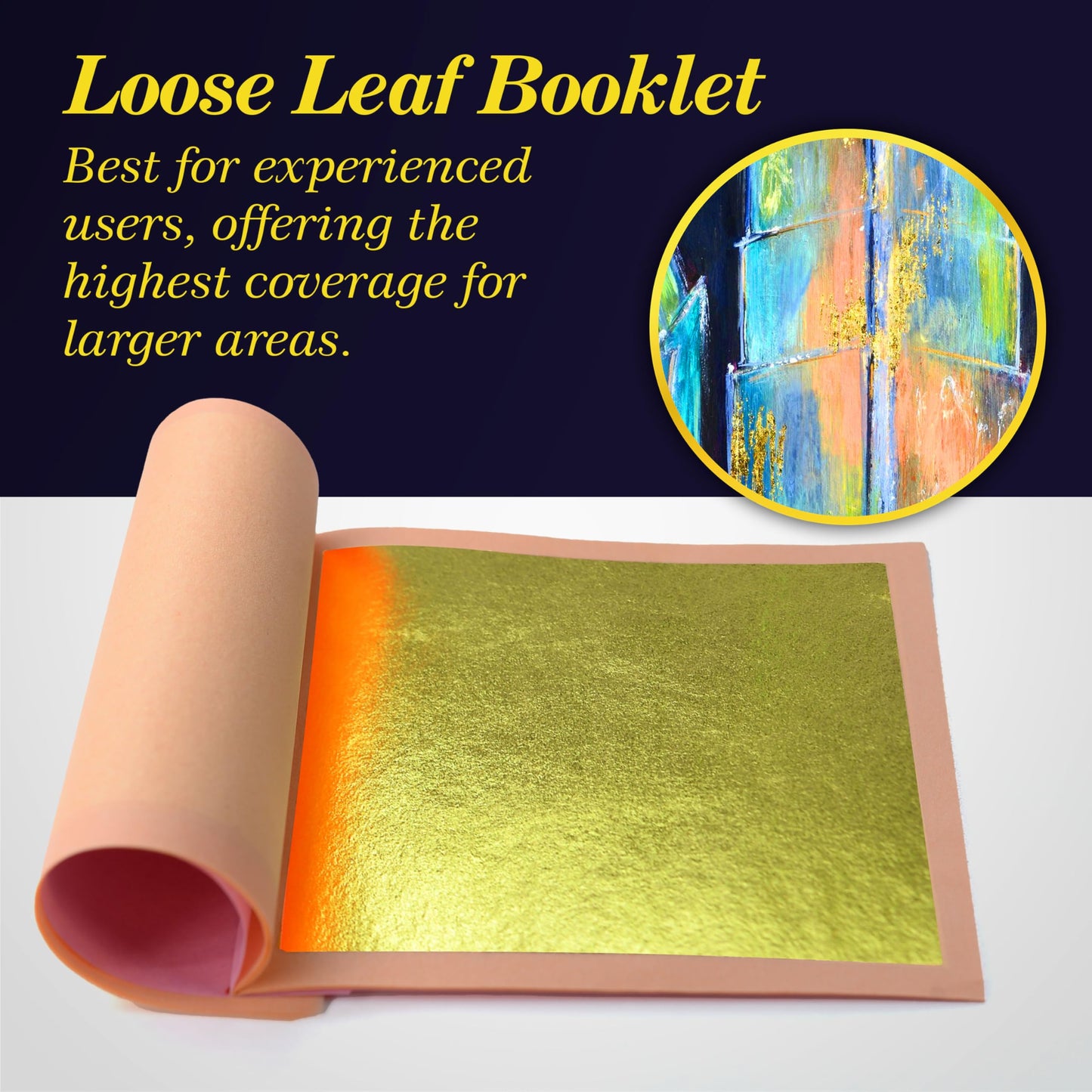 Barnabas Blattgold Gold Leaf -24K Real Gold [25 Sheets, 3.1 inches] - Loose Sheet for Painting, Arts and Crafts