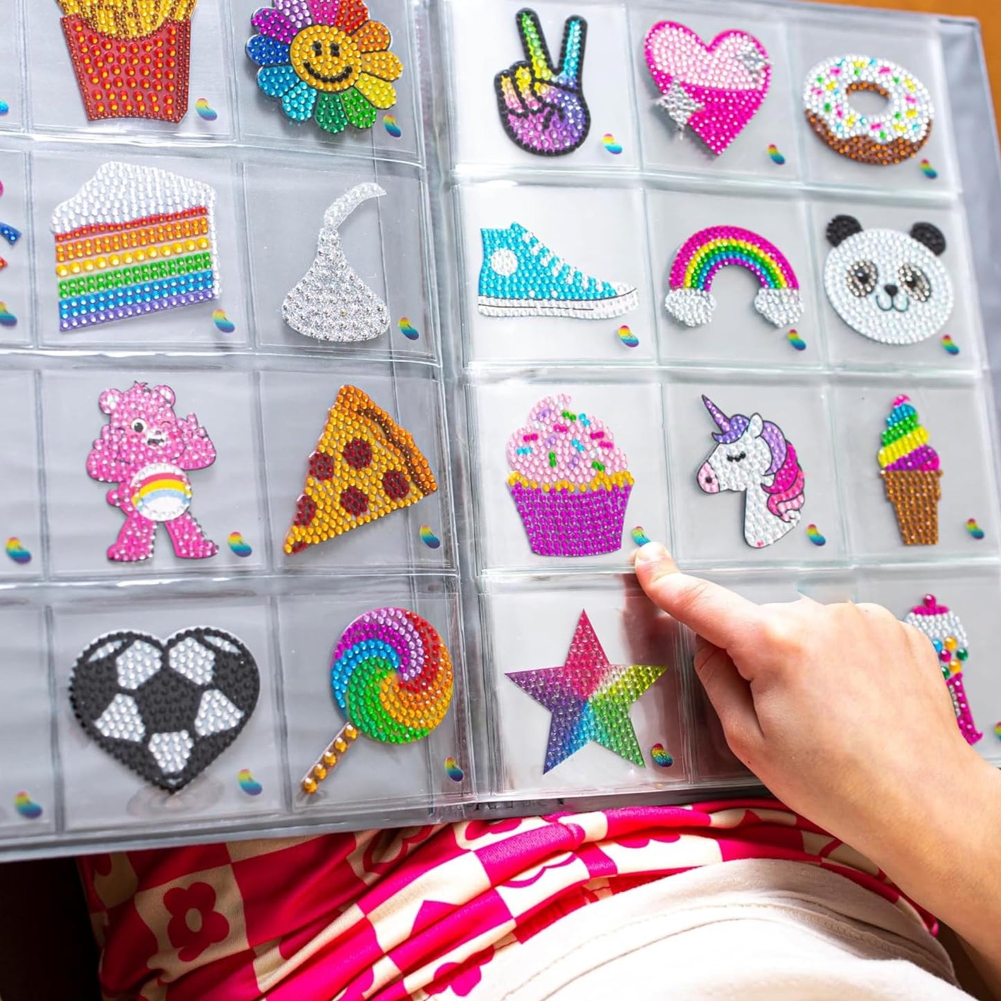 StickerBeans® Rhinestone Stickers - Whimsical Sticker Pack, 2” x 2” Each, Unique Sparkly Cut-to-Shape for Collecting, Trading, Decorating Laptops, Phone Cases, Scrapbooks