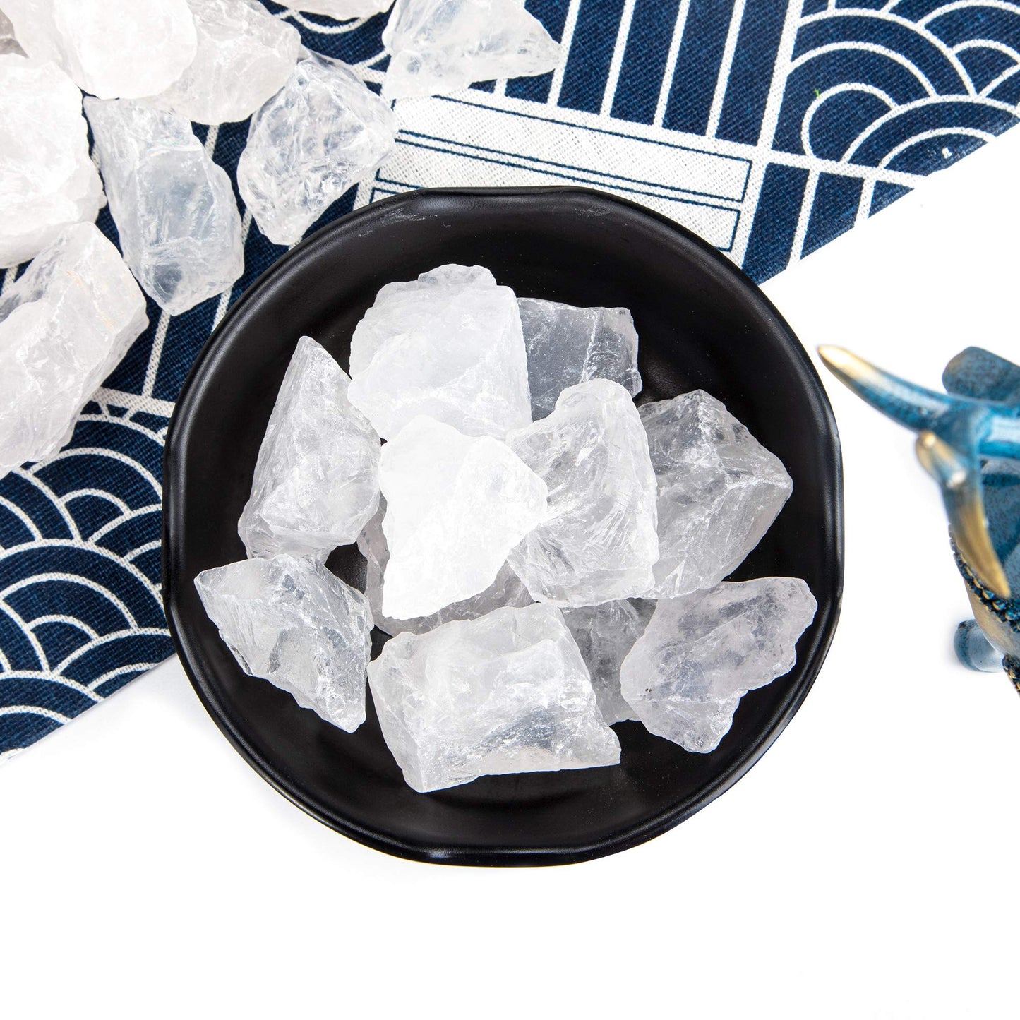 UU UNIHOM 1 lb Bulk Rough Clear Quartz Crystal for Tumbling, Cabbing, Polishing, Decoration, Wrapping,Large 1" Natural Raw Stones 1 Pound