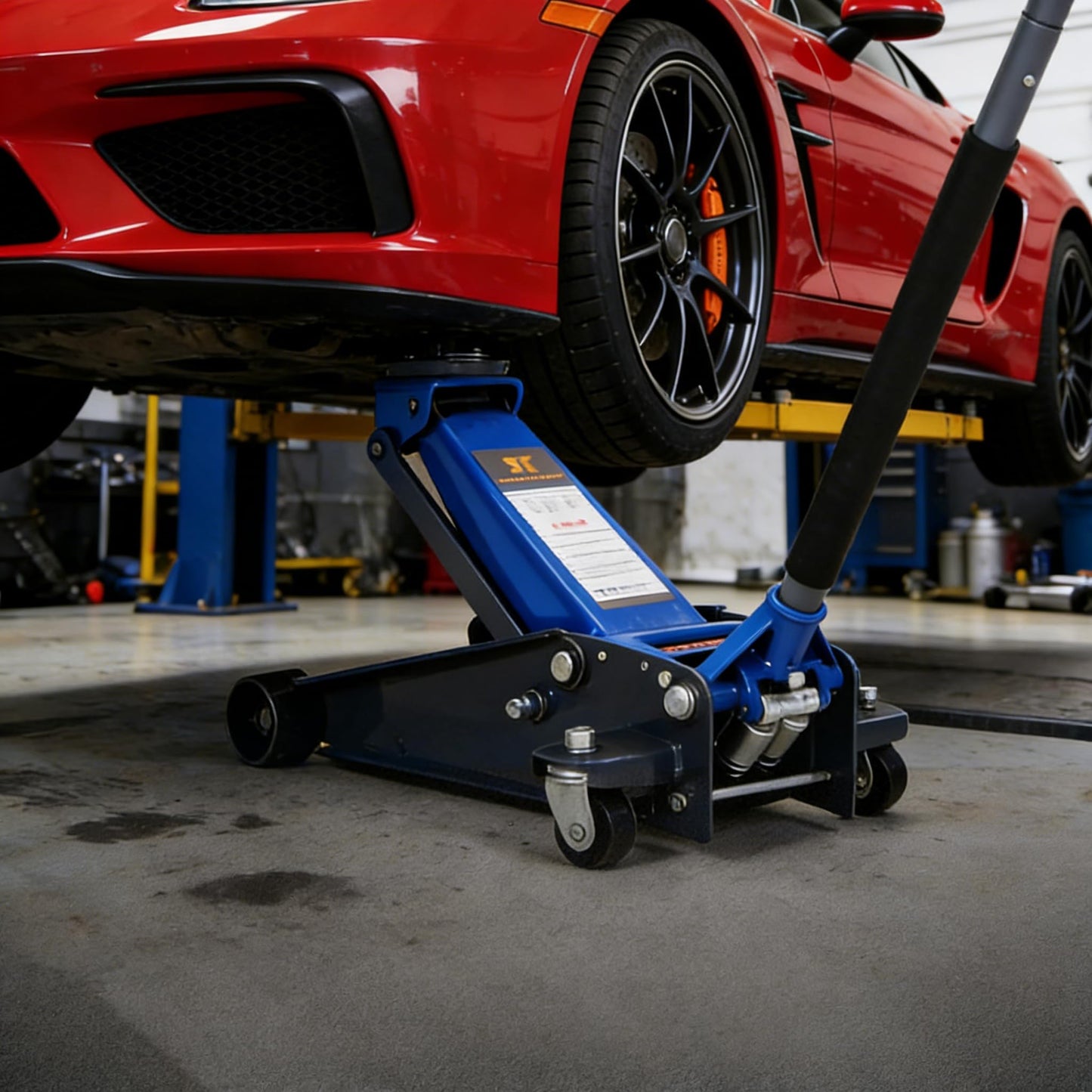 3 Ton Low Profile Hydraulic Racing Floor Jack with Dual Piston Quick Lift Pump - Heavy Duty Steel Floor Jack with Lifting Range 5 to 13.39 Inch for Car SUV Truck