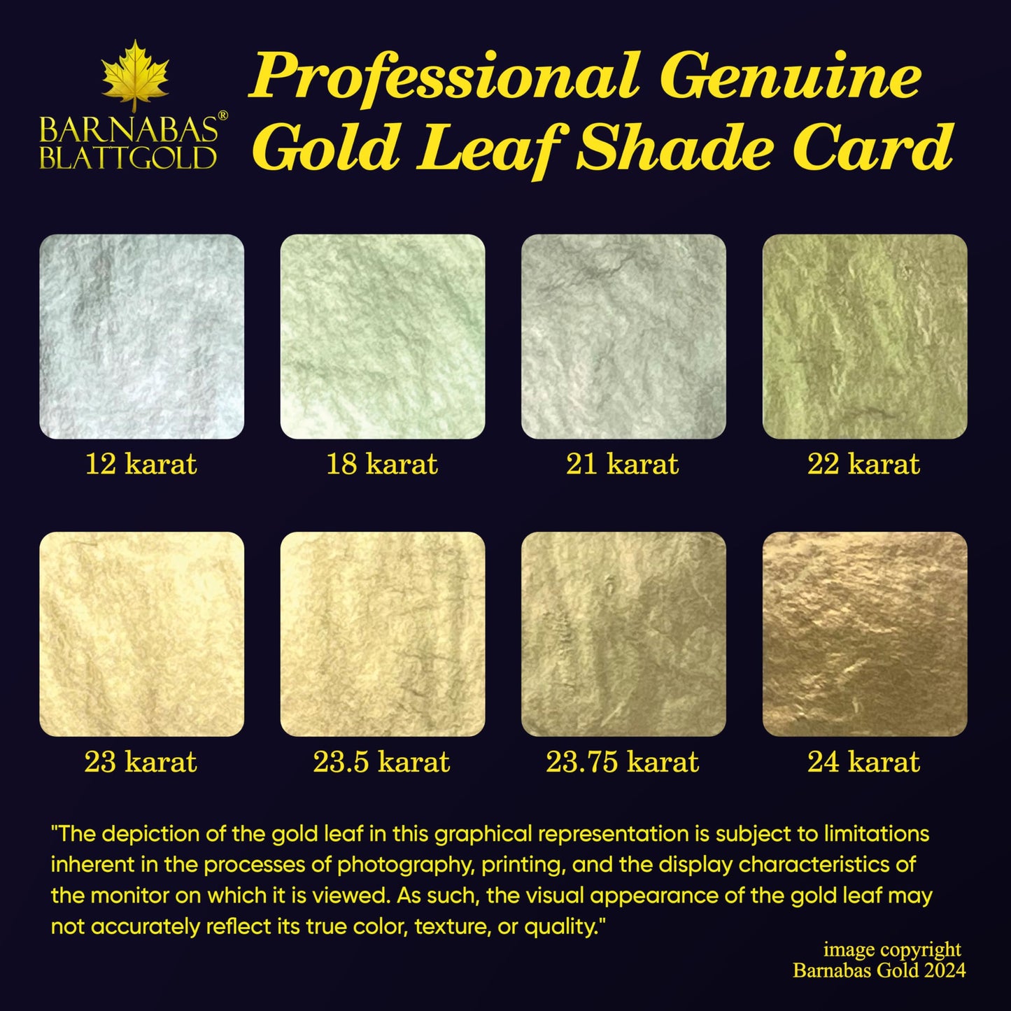 BARNABAS BLATTGOLD Gold Leaf - 23K Real Gold [25 Sheets, 3.4 inches] - Transfer Patent for Painting, Arts and Crafts