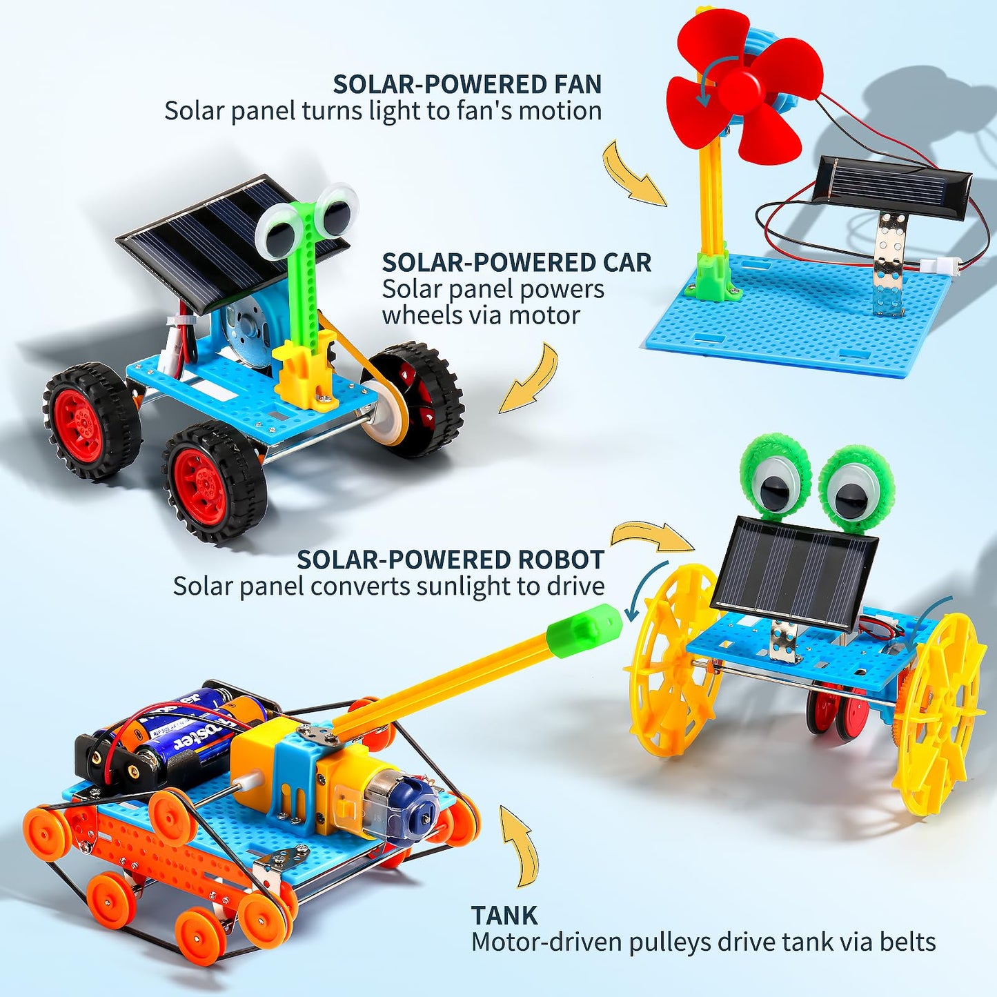 STEM Kits for Kids Crafts Ages 8-10, Solar Robot Kit STEM Building Toys for Ages 8-13, Engineering Science Experiments for Kids Age 8-12 Robotics, Arts and Crafts for Boys Girls Gifts 8 9 10 12-14