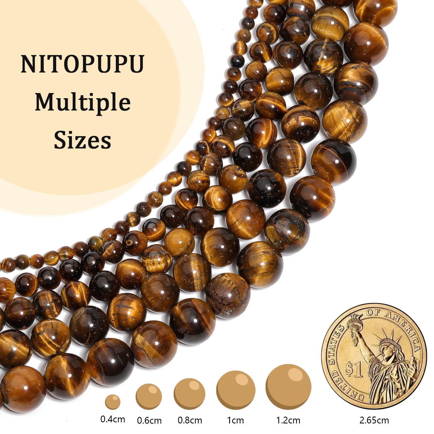 NITOPUPU 10mm 37pcs Red Black Imperial Jasper Natural Stone Beads for Jewelry Making Supplies, Round Crystal Beads for Bracelets Necklace DIY Crafts