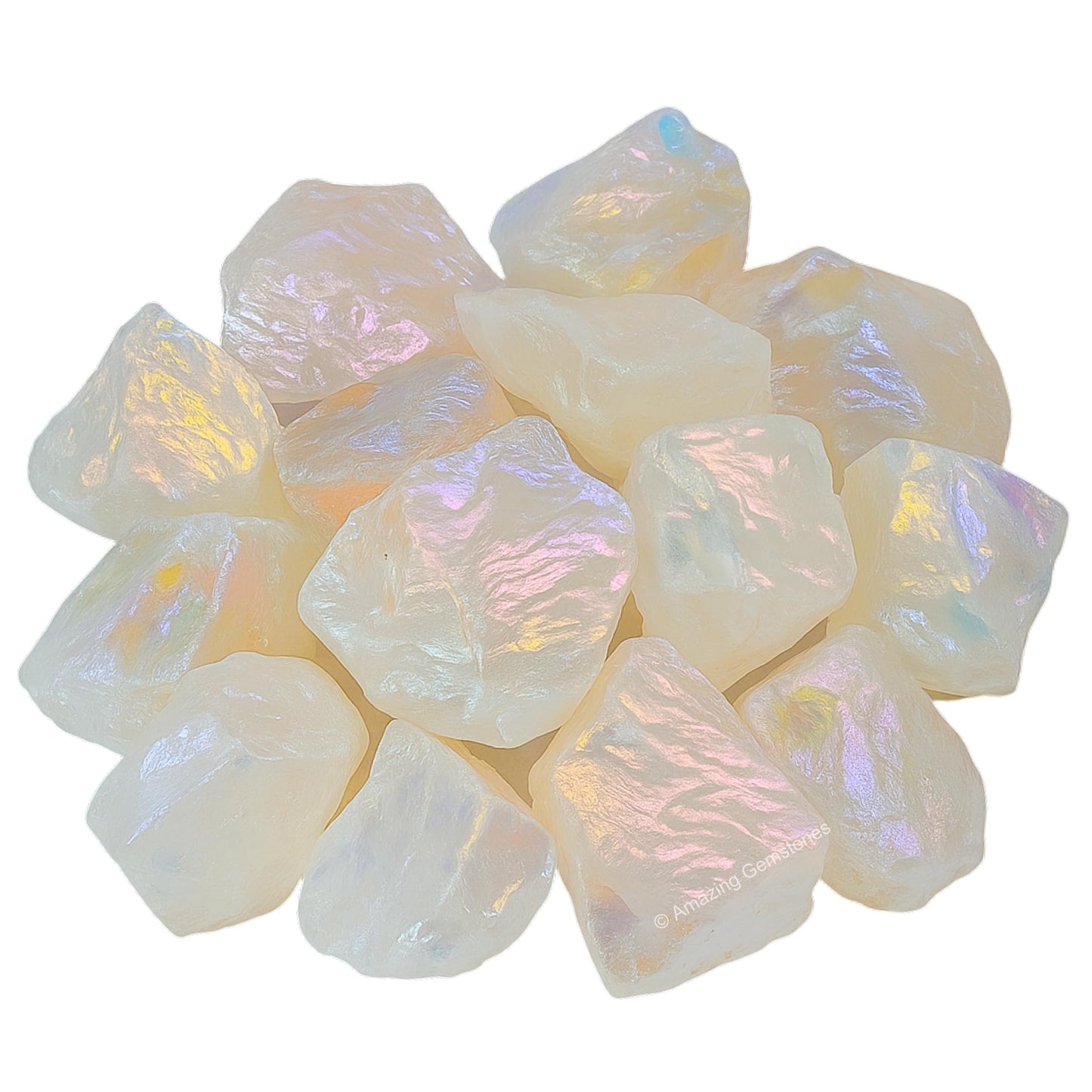 Amazing Gemstone Angel Aura Quartz Raw Crystals and Healing Stones, Natural Rocks for Meditation - DIY Raw Stones and Crystals, 2 Pieces