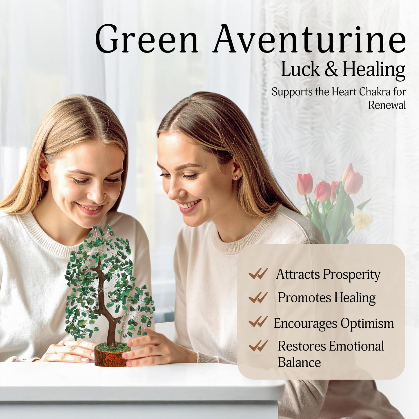 YATSKIA Green Aventurine - Money Trees - Chakra Crystalsm Crystal Trees As Home Decor - Tree for Home - Crystal Gifts for Women - Healing Crystals