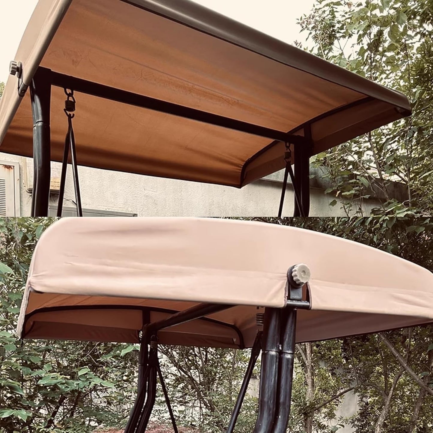 Porch Swing Canopy Replacement Top, 2/3 Seater Hammock Cover Top Waterproof Replacement Canopy Outdoor Furniture Cover for Garden Patio Porch(3 Seater:79x46.4inch)