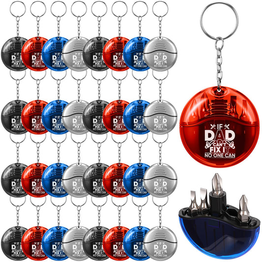 ElaraBerry 36 Pcs Father's Day Multi-tool Gifts for Men 4 in 1 Mini Keychain Screwdriver Tool for Men Screwdriver Pocket Bulk Adult Emergency Repair Gift for Husband Birthday Party Favor (Colorful)