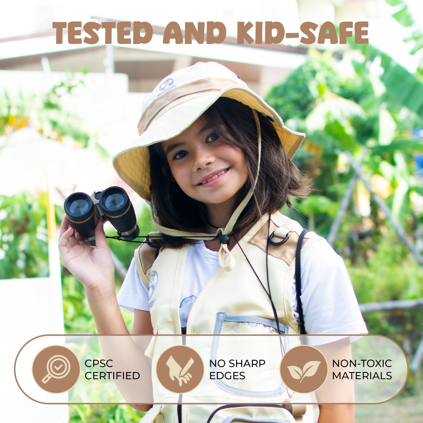 Kids Explorer Kit with Safari Vest, Hat & More - Kids Bug Catching Kit with Adventure Guide & Scavenger Hunt - Cute Dress-Up Zookeeper Costume & Safari Costume for 3-7 Year Old Boys Girls