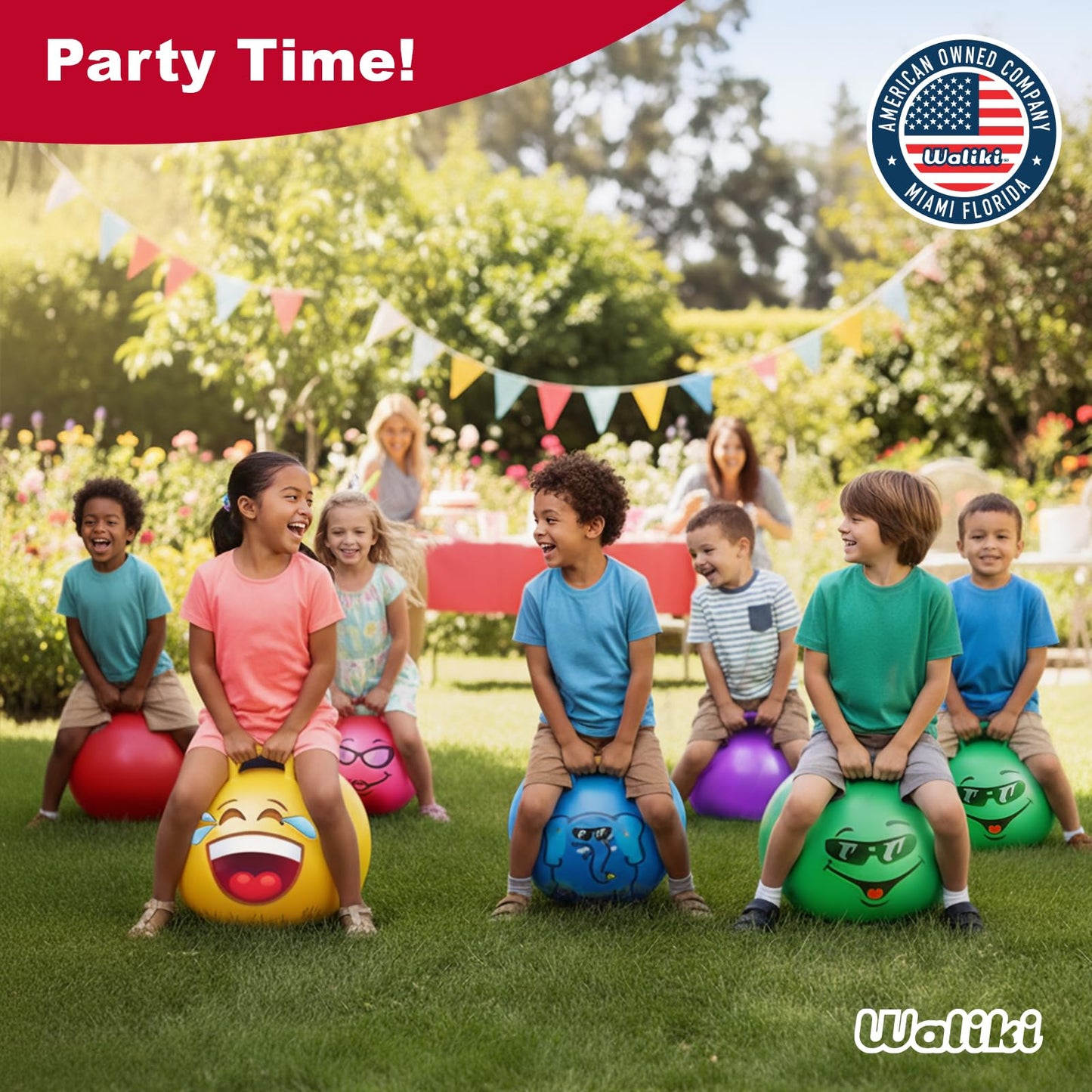 WALIKI Hop Ball Toy for Boys and Girls 3 4 5 and 6 Years Old | 18” Green Hopper Jumping Therapy Ball for Kids | Outdoor Toys for Kids Who Love Hopping