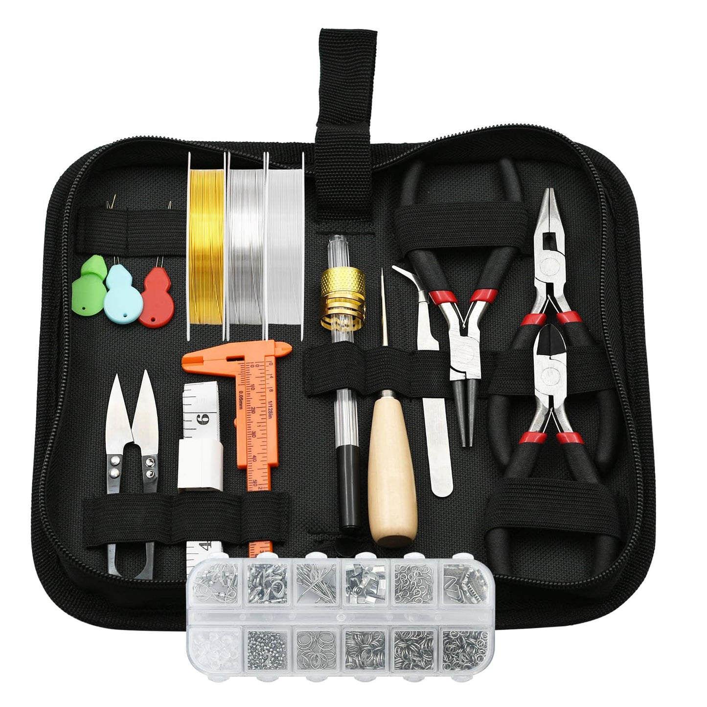 LYFJXX Jewelry Making Supplies Kit with Jewelry Pliers, Jewelry Wires and Jewelry Findings for DIY