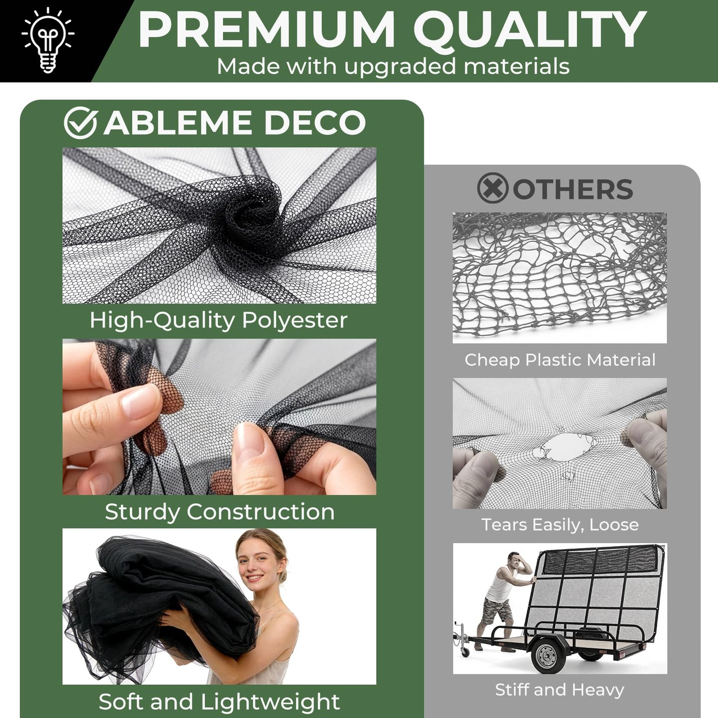 Mosquito Netting Garden 39x10Ft, Garden Mesh Netting, Fly Insect Bird Net Barrier for Plant Protection Net for Patio Outdoor Use (Black, 39x10FT)