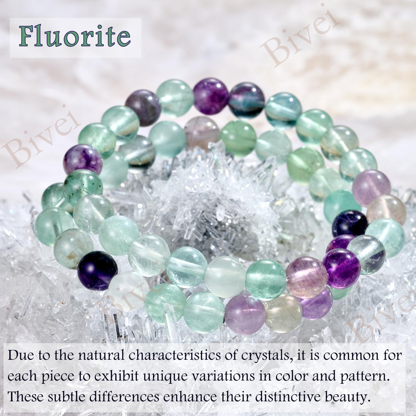 Fluorite - Clarity - 8mm Beaded Bracelets for Women Handmade Semi Precious Natural Stone Stretch Elastic Jewelry Yoga Protection Gifts