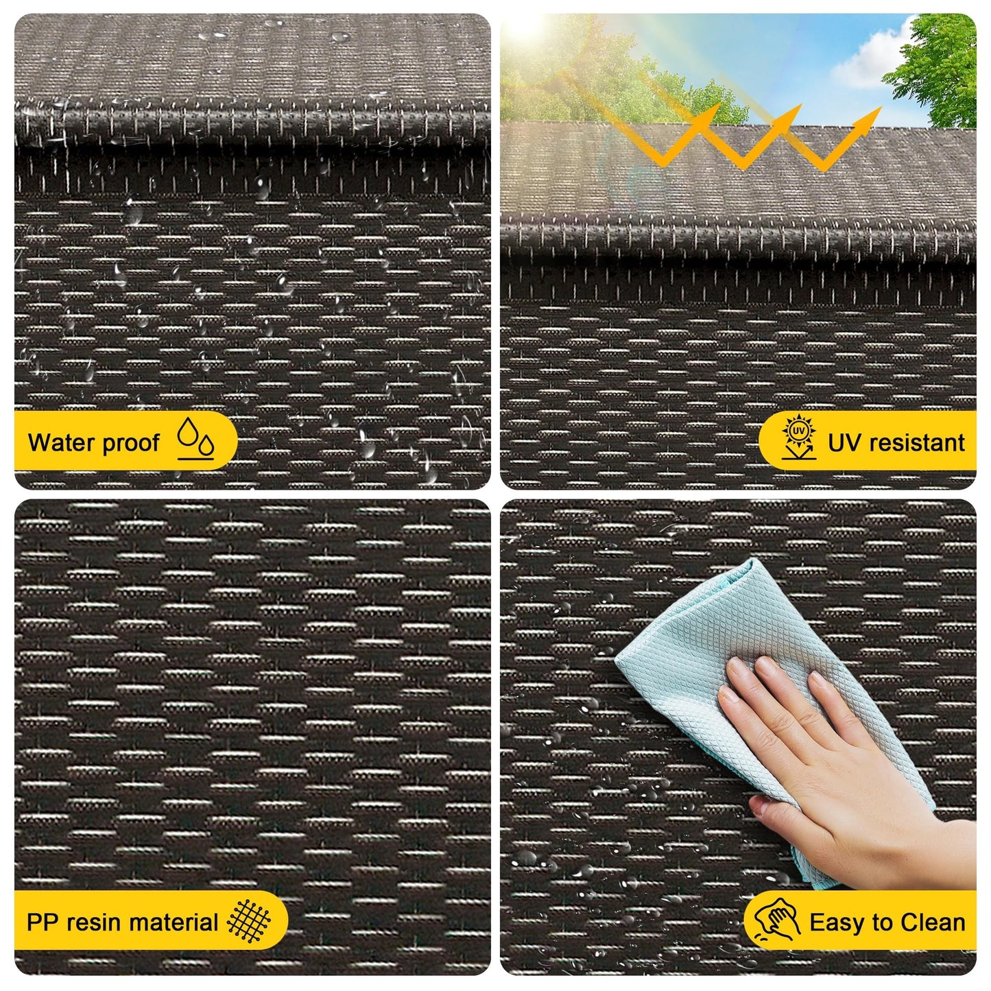GarveeHome 185 Gallon Wicker Deck Box, All-Weather Outdoor Storage Bin with Rattan Finish, Large Capacity for Patio Furniture, Cushions, Pool Supplies & Garden Tools
