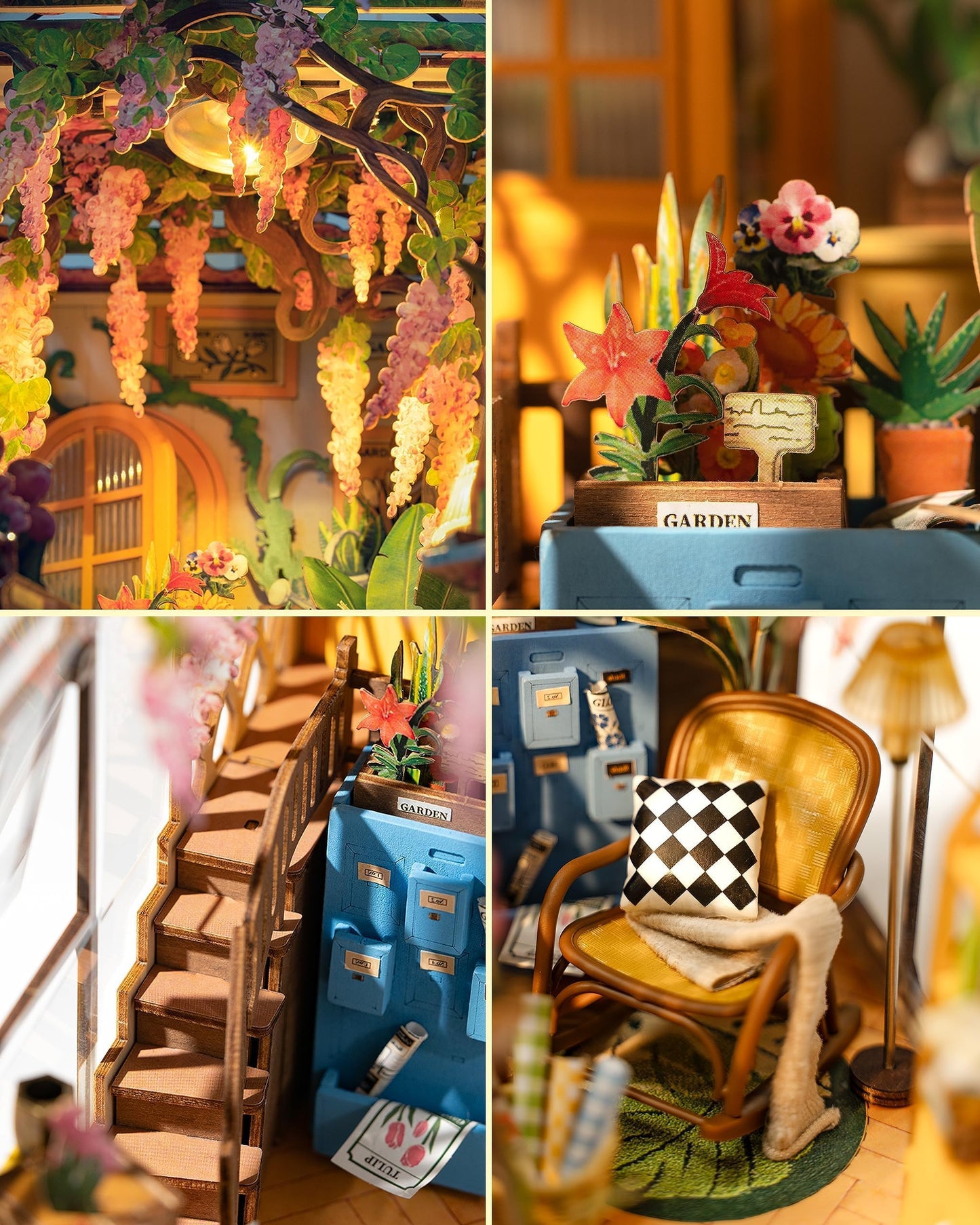 Rolife DIY Book Nook Kits for Adults-Garden House Bookshelf Insert Booknook-3d Puzzle Dollhouse Room Decor for Teen Girls Boys Women Men