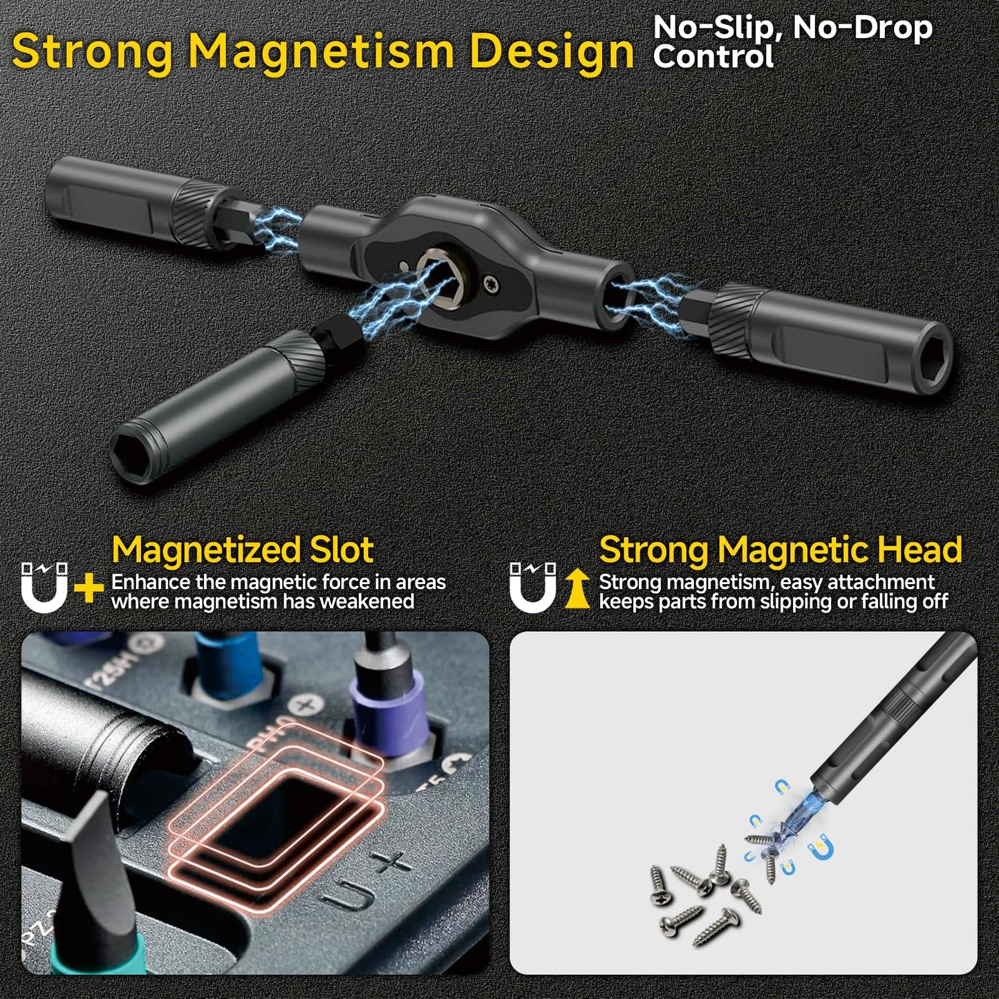 42-in-1 Professional Magnetic Ratchet Screwdriver Set with S2 Steel Bits & Case | All-in-One Multi-Function Precision Tool Kit for Electronics Repair, Automotive, Computer, Furniture & Advanced DIY