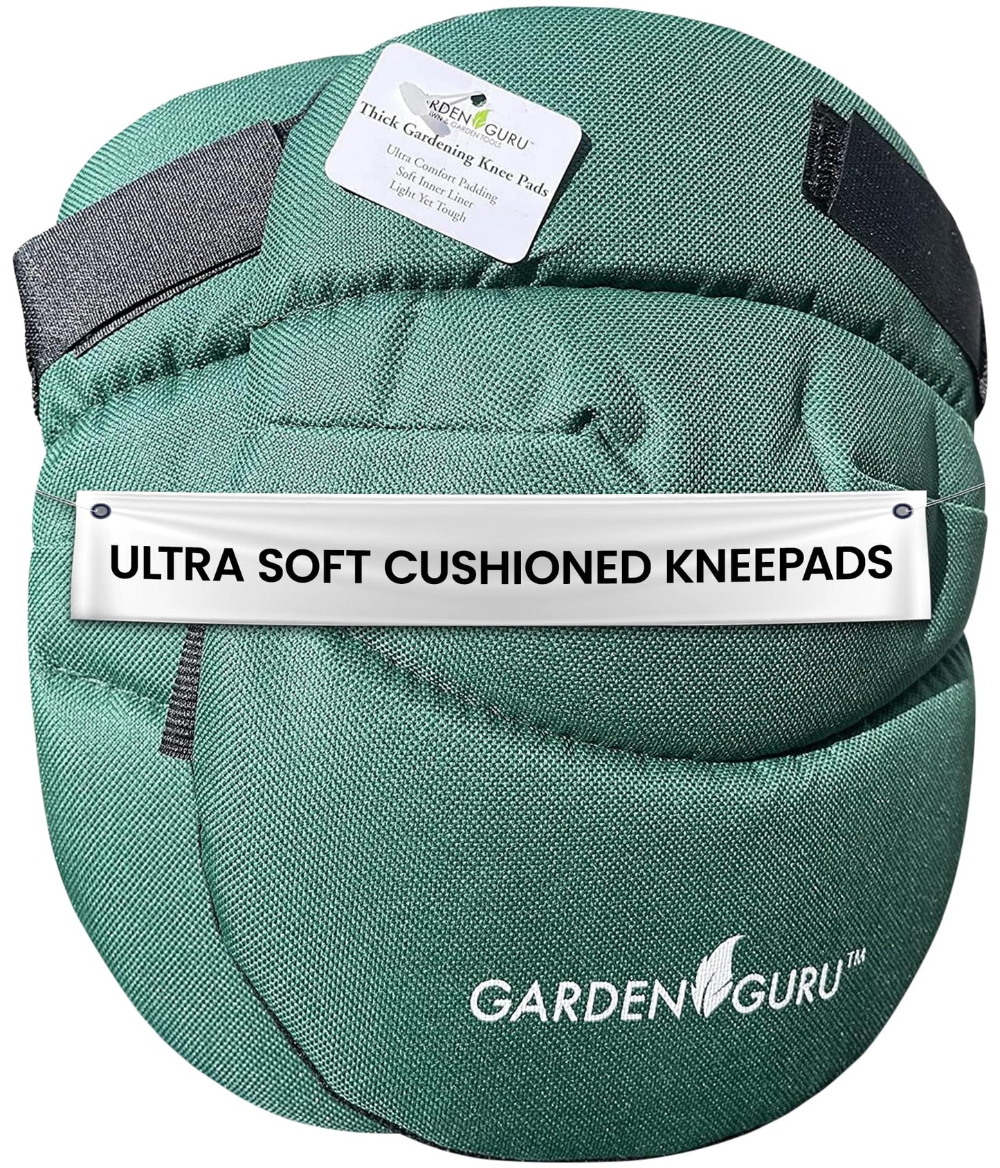 Garden Guru Cushioned Gardening Knee Pads with Adjustable Straps - Soft Inner Liner, Ultra Comfort Padding, Garden Kneelers for Yard Work, Cleaning, Household Chores, Roofing, and More 1 Pack