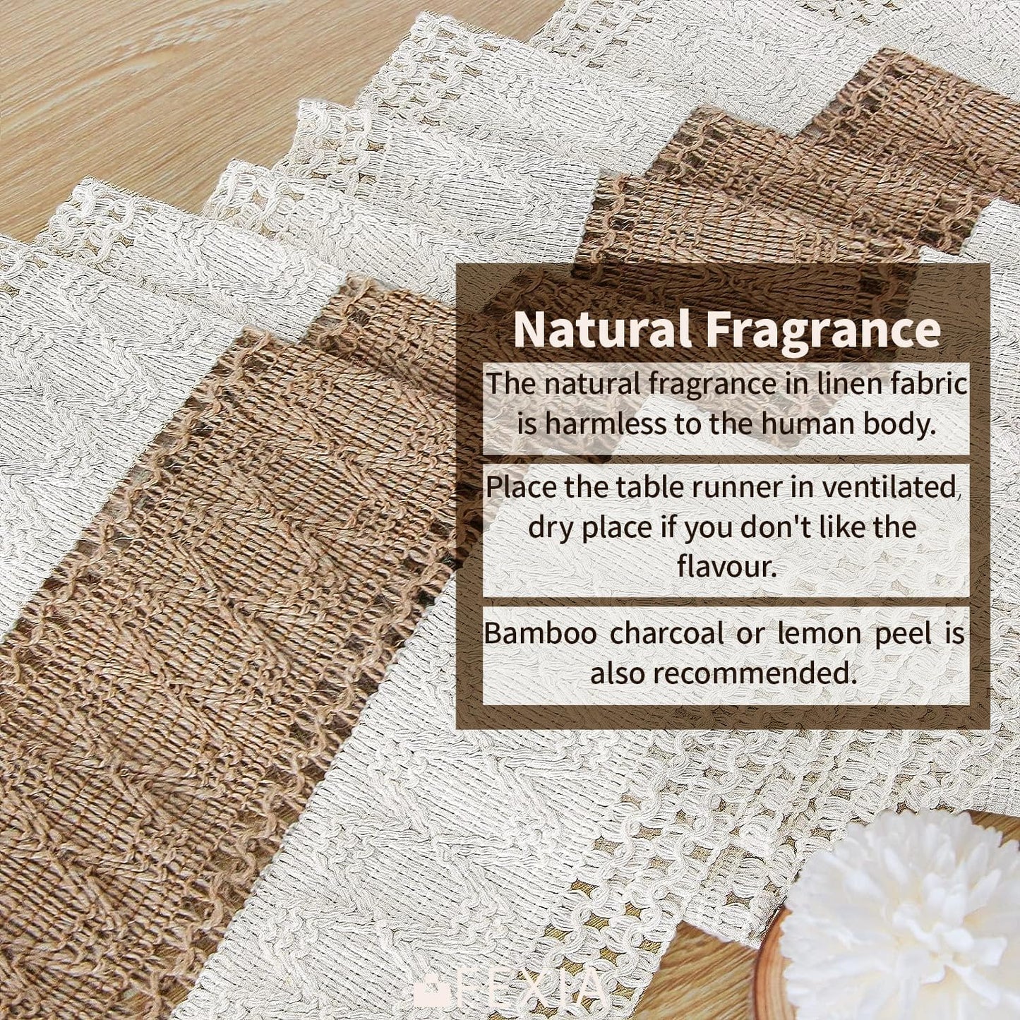 FEXIA Boho Table Runner for Thanksgiving Fall Christmas Home Decor with Tassels 72 Inches Long Pottery barn Furniture Farmhouse Rustic Macrame Burlap Table Decoration for Living Room (12x72 Inches)