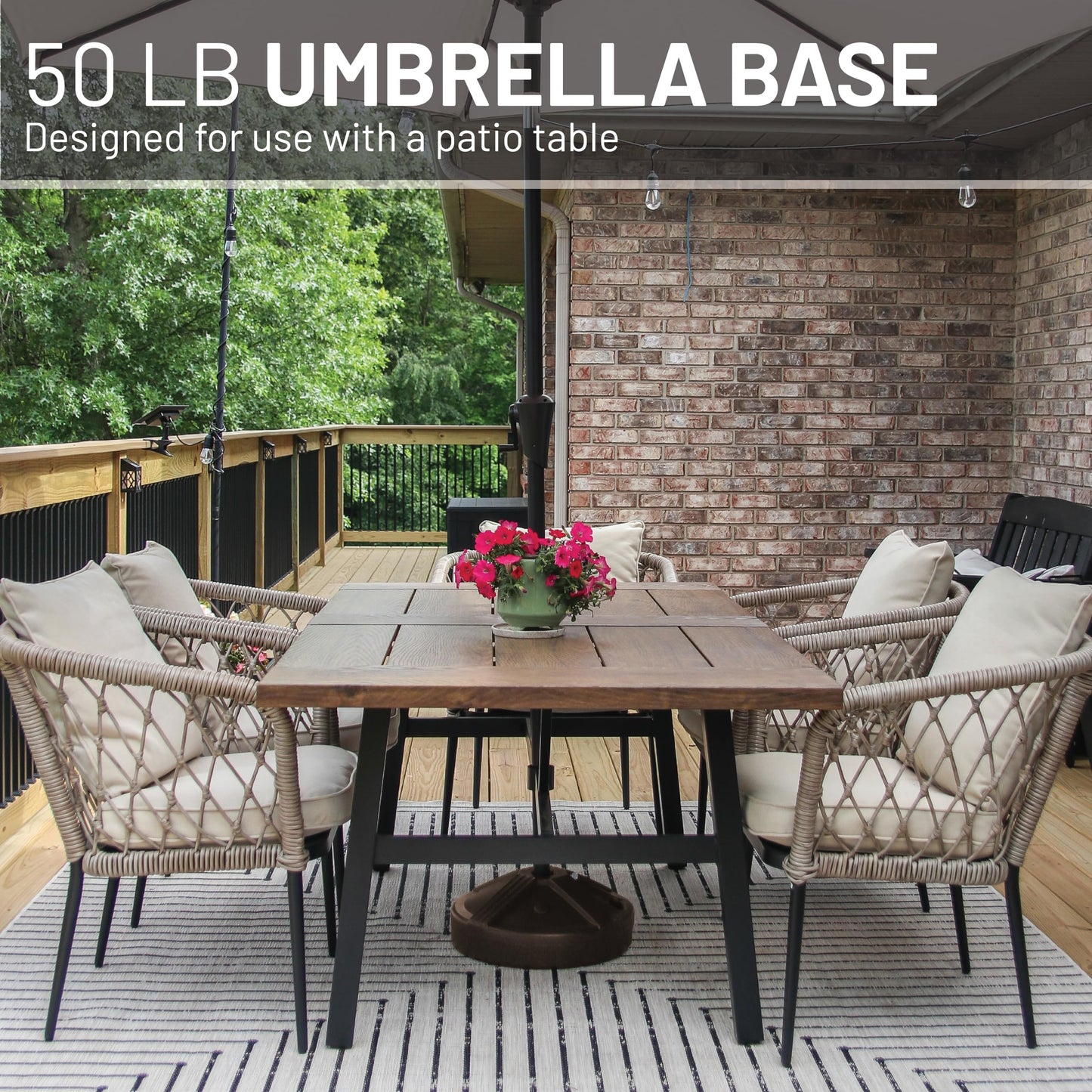 US Weight Durable Fillable Umbrella Base Designed to be Used with a Patio Table 3.5 pounds , Bronze