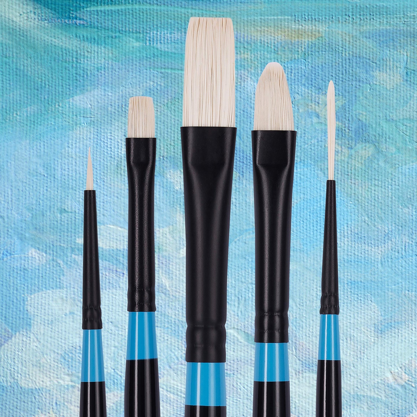 Princeton Aspen 6500 Series 5pc Professional Paint Brushes for Acrylic Painting - Synthetic Oil, Gouache, and Acrylic Paint Brushes Set - Filbert Striper Flat & Round Set of Art Brush