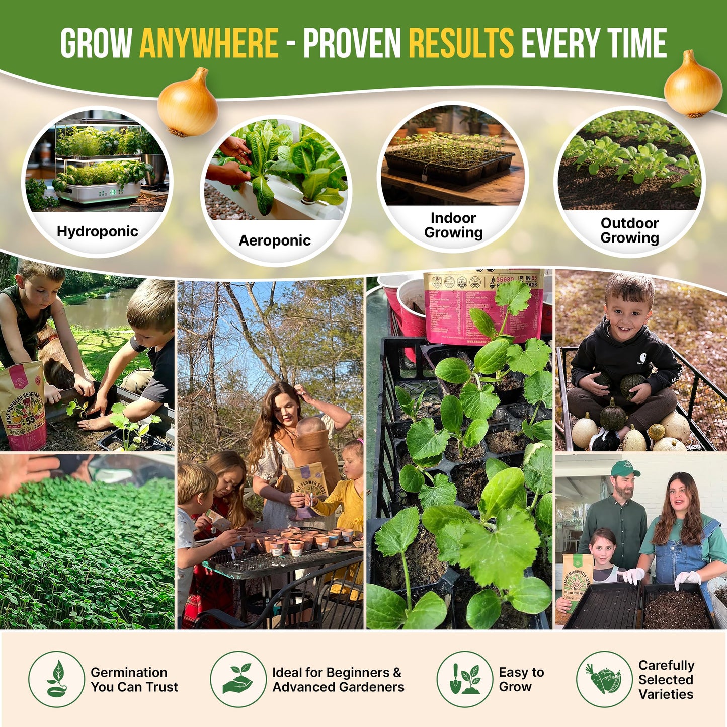 Organo Republic 25 Winter Vegetable & Green Seeds Variety Pack for Outdoors & Indoor Home Gardening 27670+ Non-GMO Heirloom Seeds: Broccoli Beet Carrot Collard Lettuce Radish Spinach Pea Kohlrabi