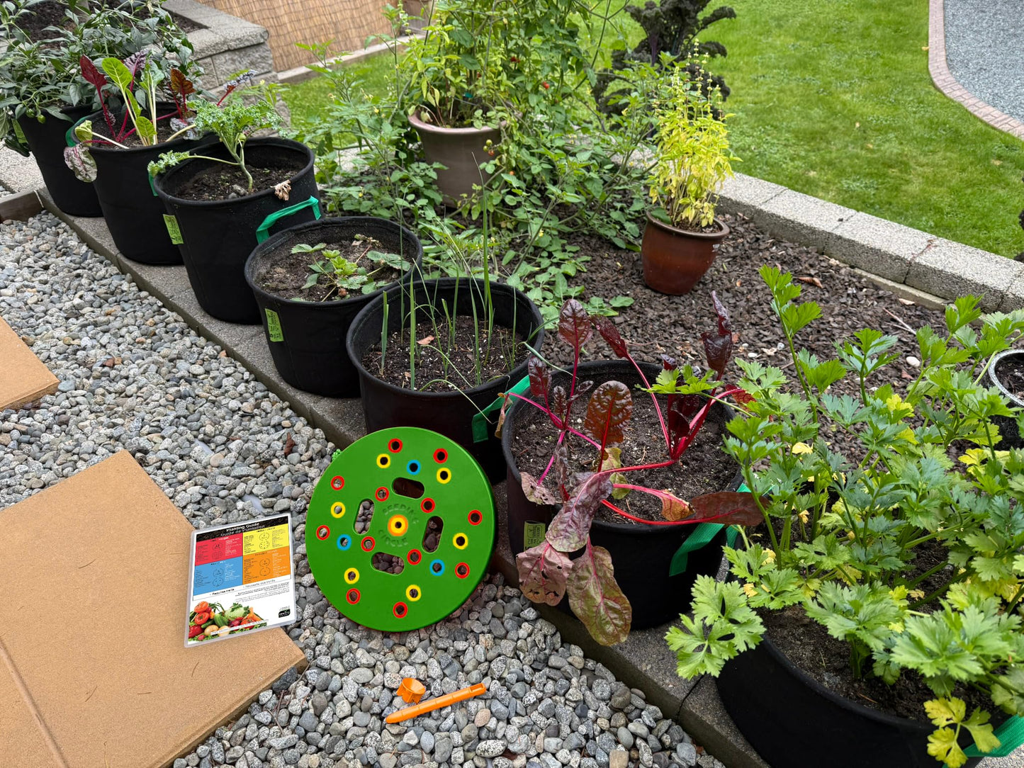 Kids Gardening Tool Set + 5 Gallon Grow Bags + Seeding Circle + Hand Pollinator Bundle – Complete Kids Garden Kit for Planting, Growing & Learning