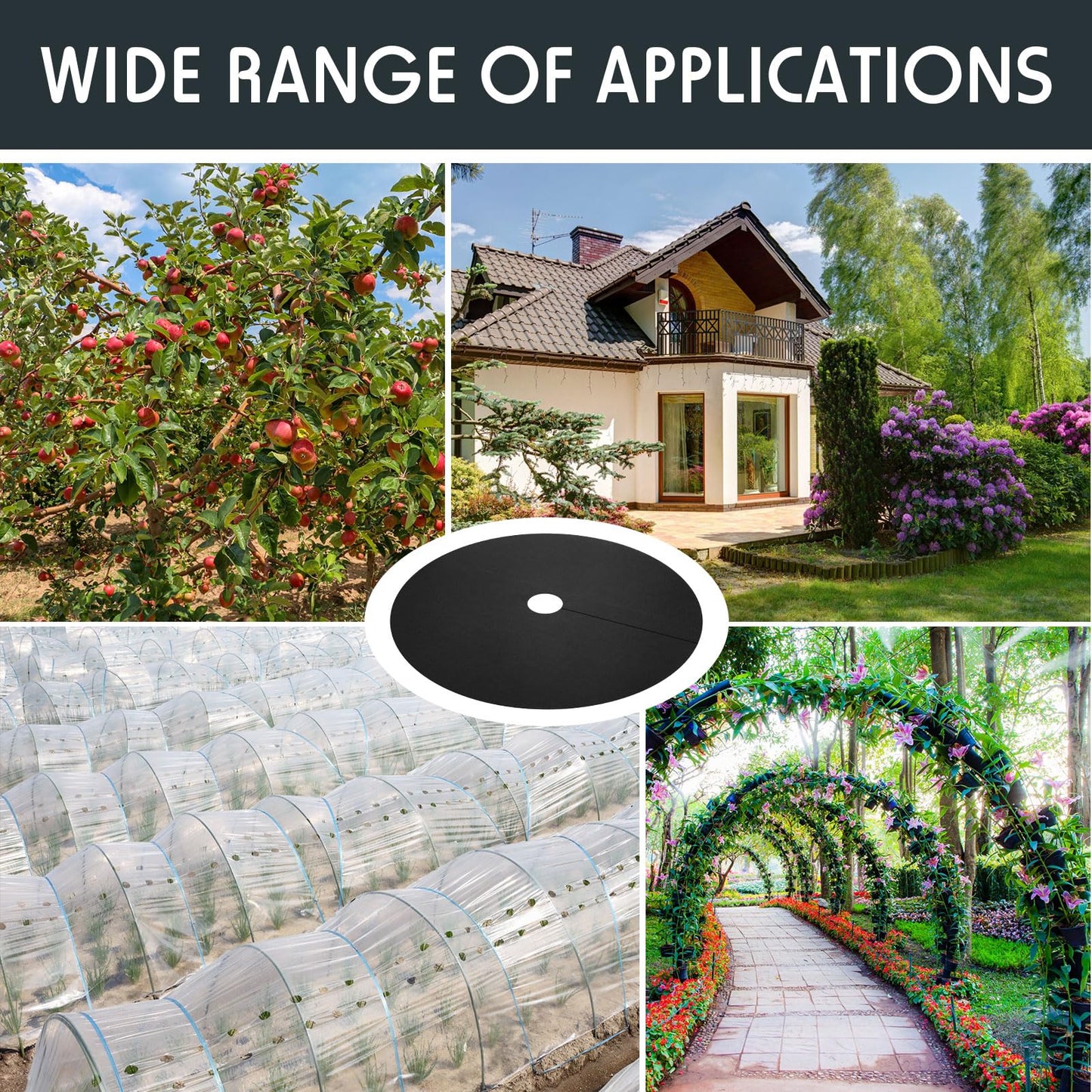 Macarrie 30 Pieces Weed Barrier Mats Non Woven Tree Mulch Ring Thickened Tree Protectors Mat Black Mulch Reusable Rings Landscaping Plant Cover Round Anti Grass Gardening Fabric Cover(16.5 Inch)